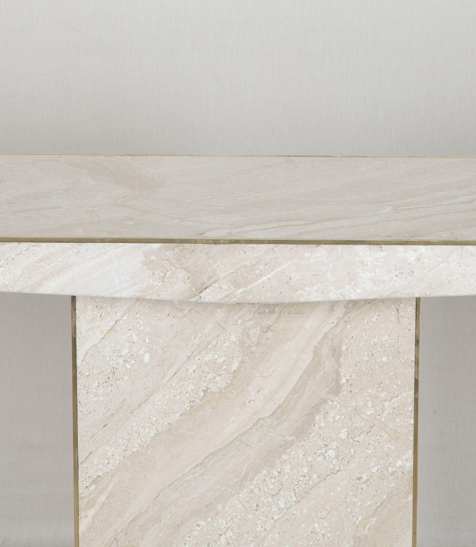 Mid-Century Modern Mid-Century Italian Console Table in White Marble For Sale
