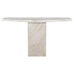 Mid-Century Italian Console Table in White Marble