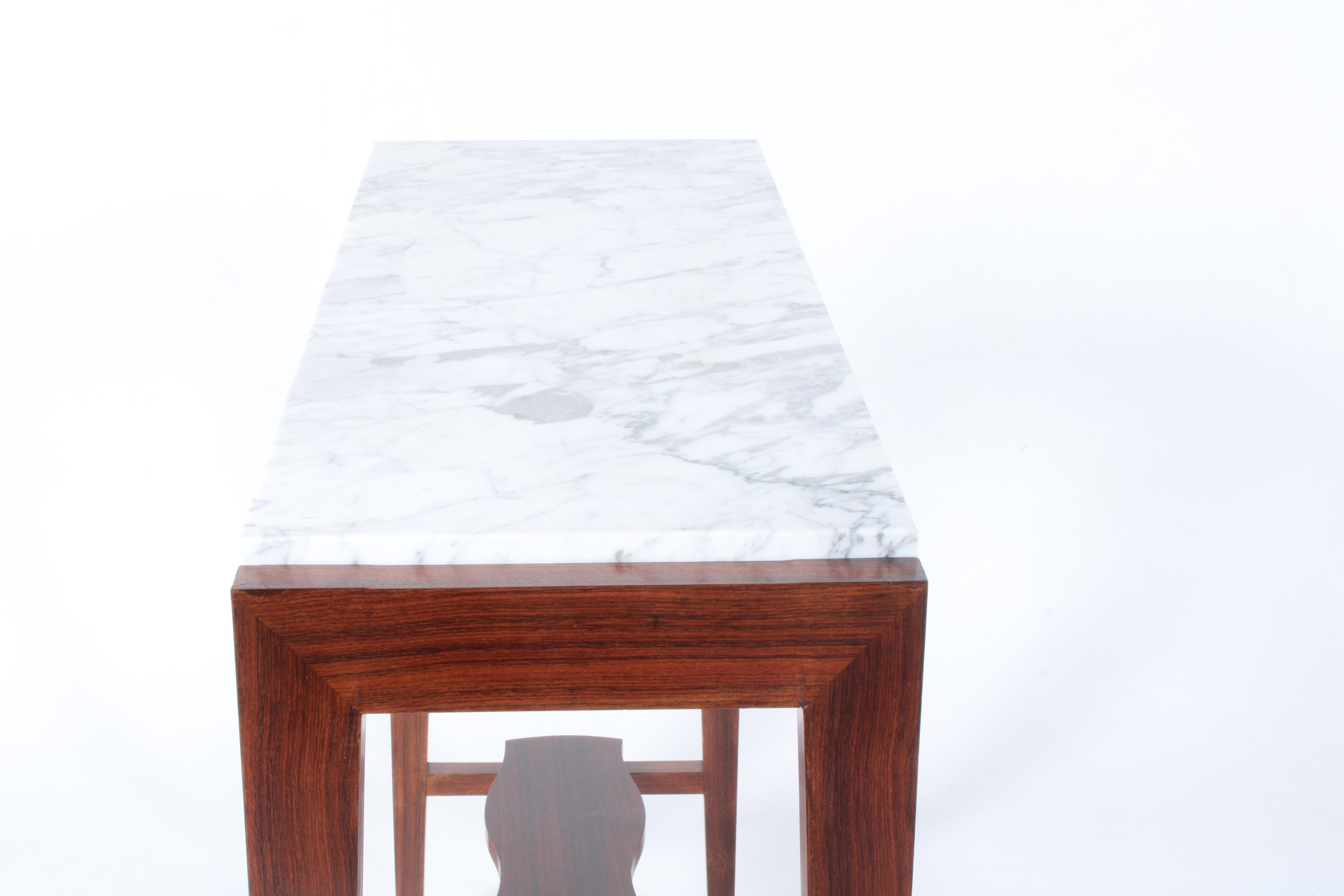 Mid Century Italian Console Table Wit Marble Top 4