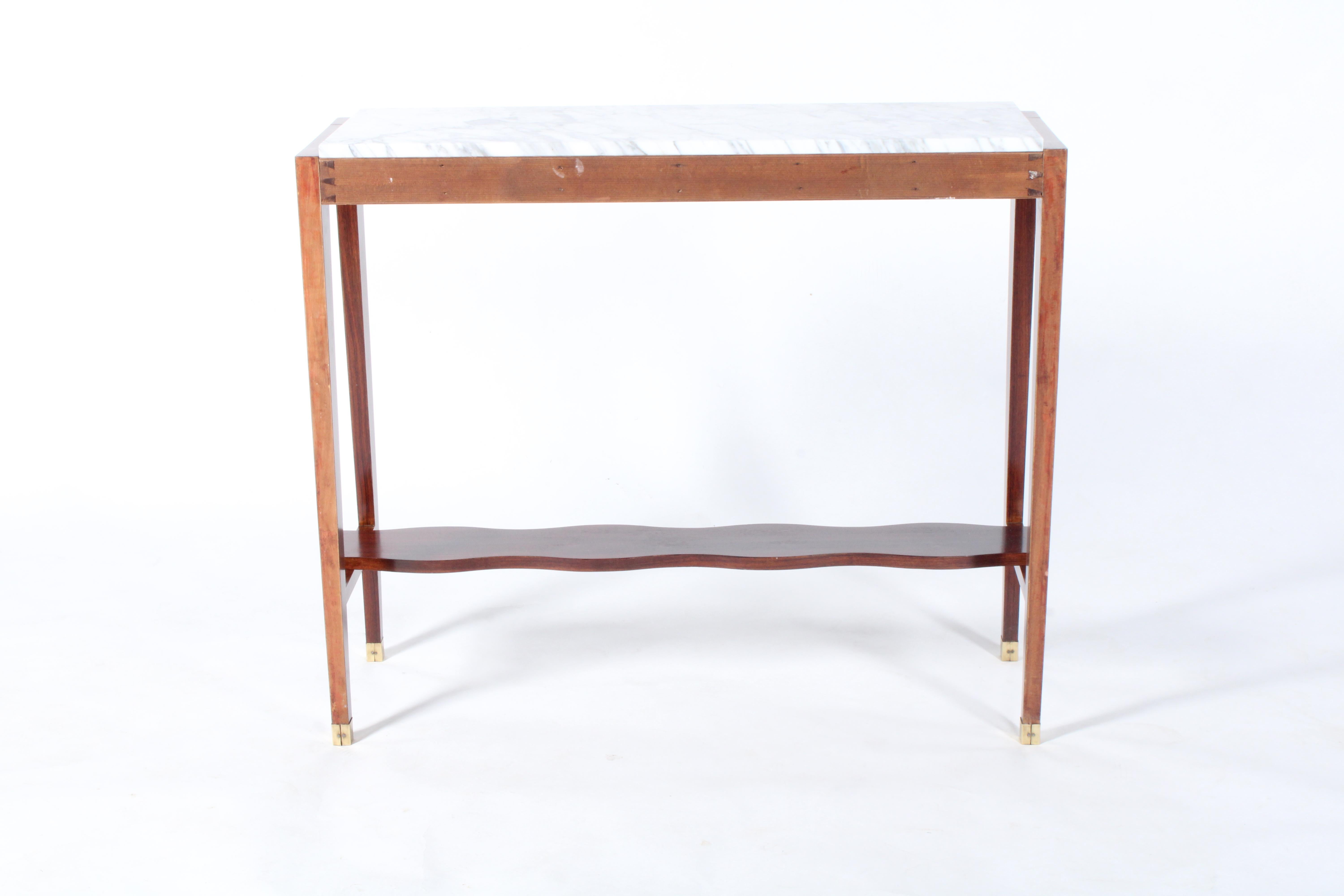 Mid Century Italian Console Table Wit Marble Top 7