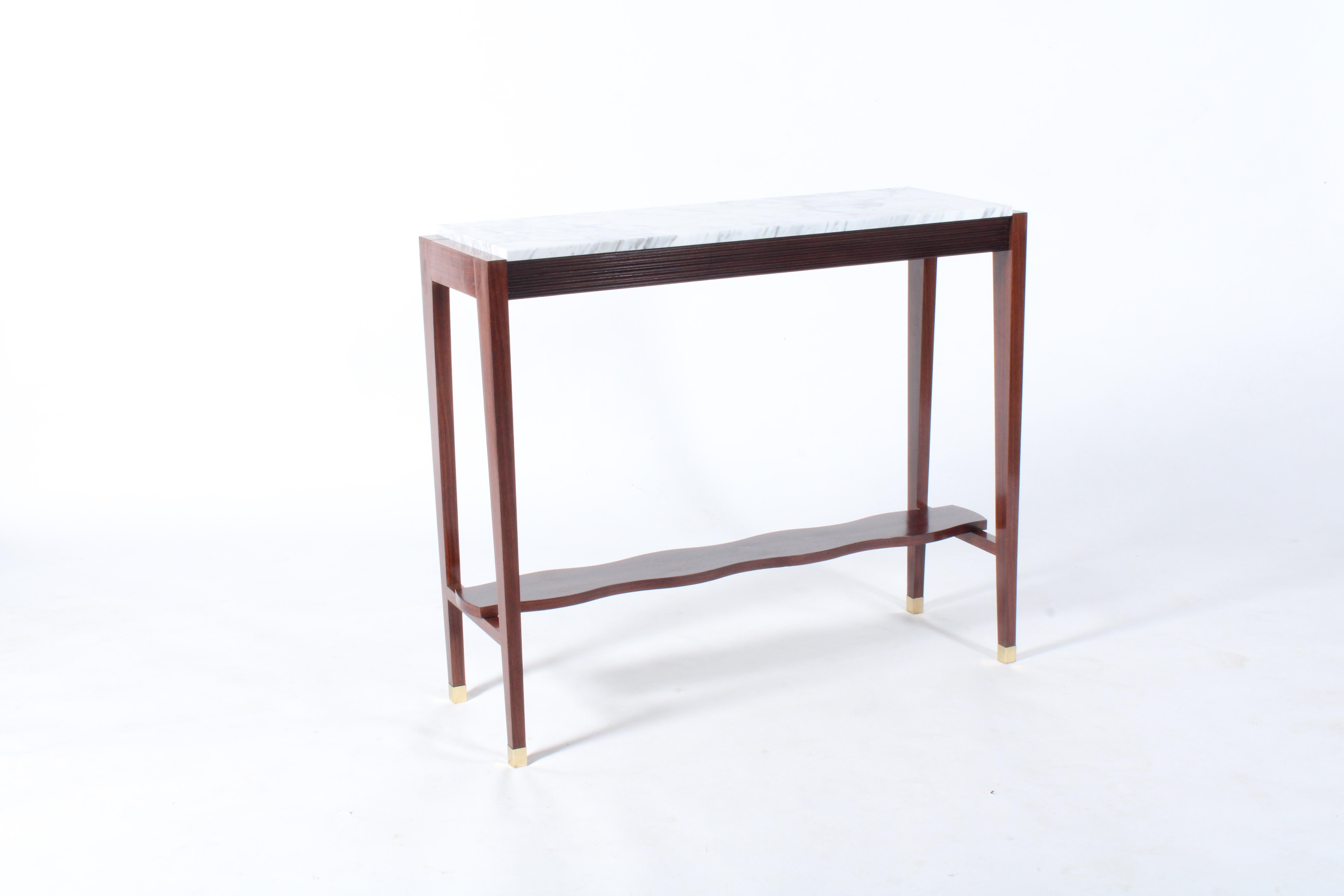 Mid Century Italian Console Table Wit Marble Top 12