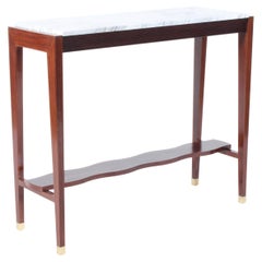 Mid Century Italian Console Table Wit Marble Top