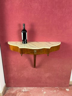 Tavolo consolle italiano di metà secolo con piano in marmo, anni '50