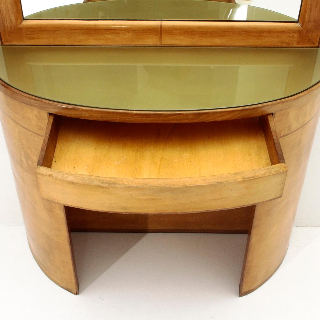 Mirror Midcentury Italian Console Vanity Desk, 1940s