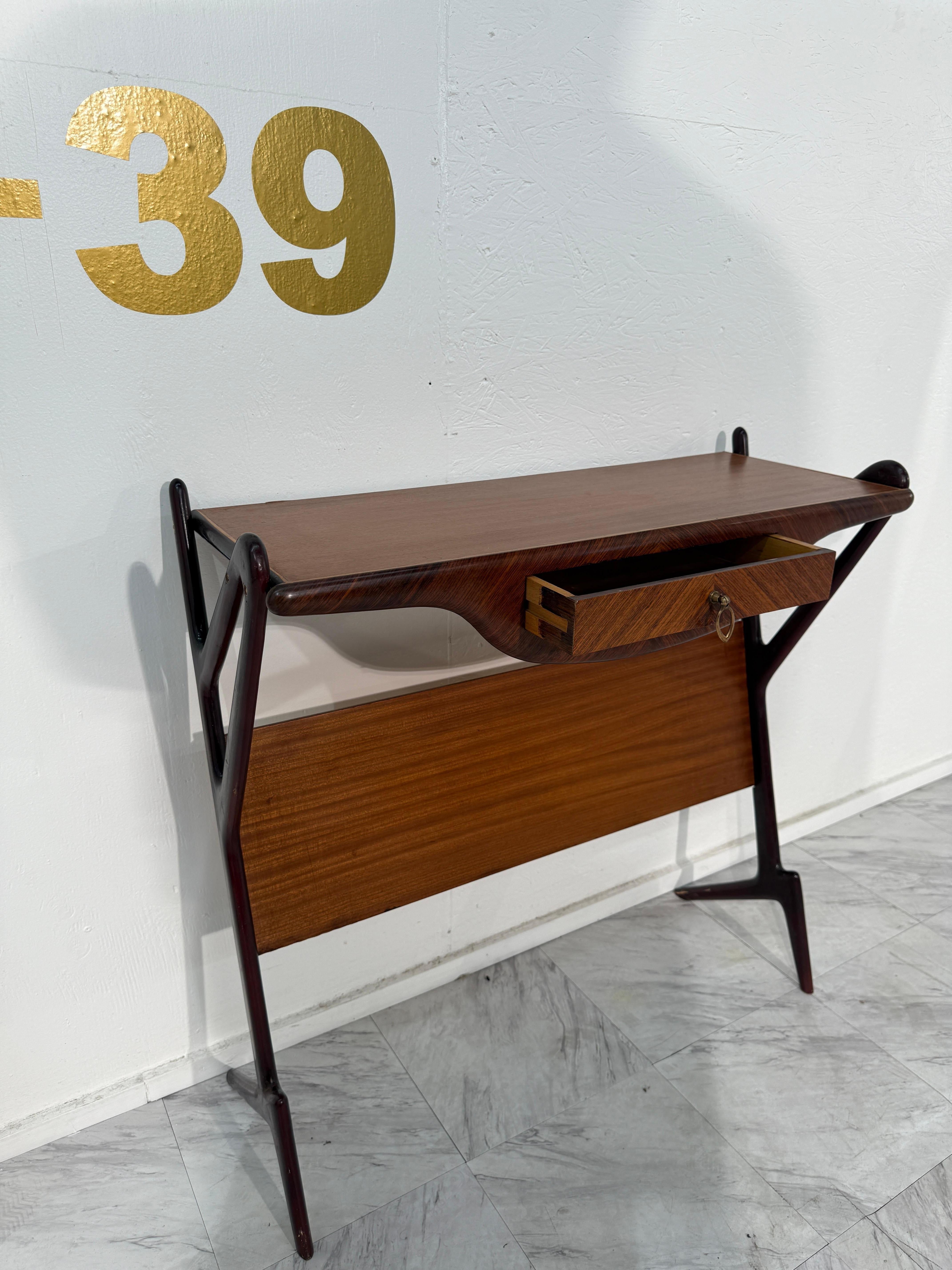Mid-Century moderno Console italiana di metà secolo con cassetto, anni '50 in vendita