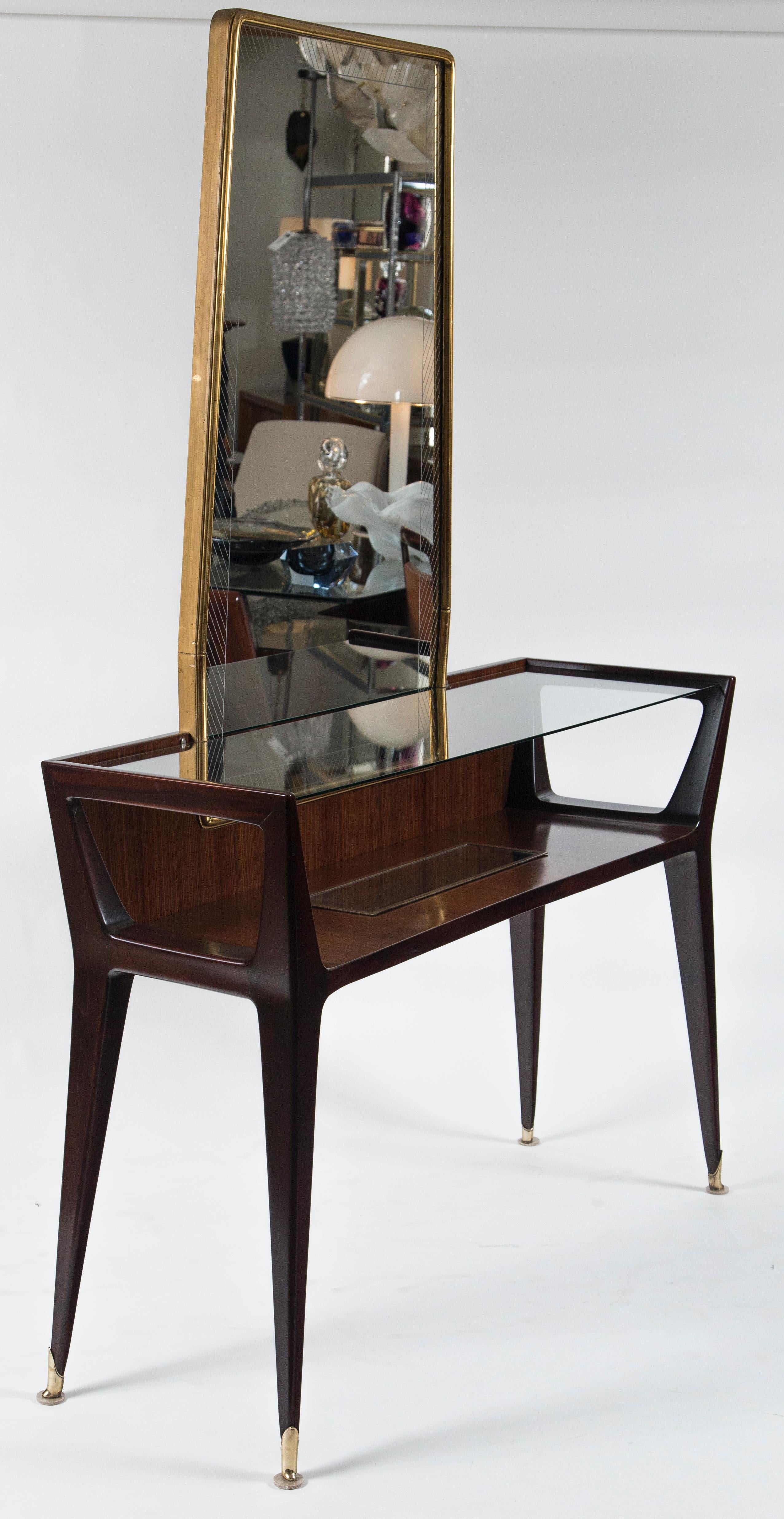 Console italienne mi-siècle moderne avec miroir en vente 7