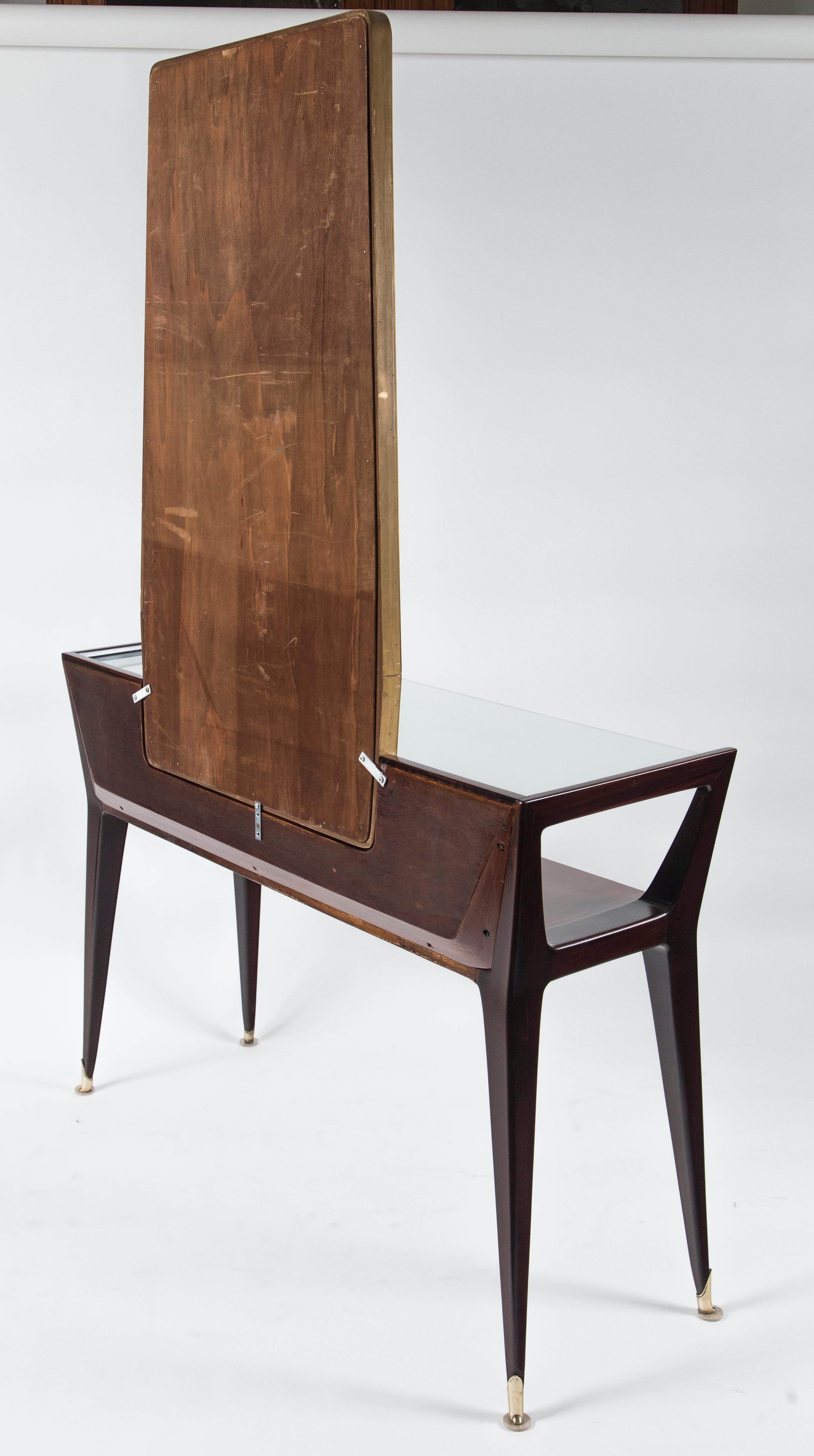 Mid-20th Century Mid Century Italian Console with Mirror For Sale