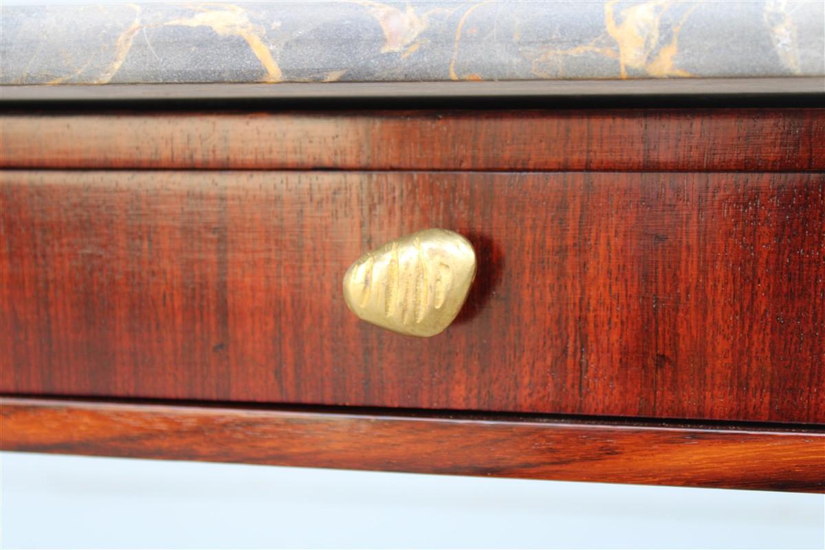 Mid-Century Italian Console Wood Marble Portoro Solid Brass Paolo Buffa Design For Sale 5