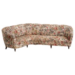 Vintage Mid Century Italian Corner Sofa in the Style of Gio Ponti