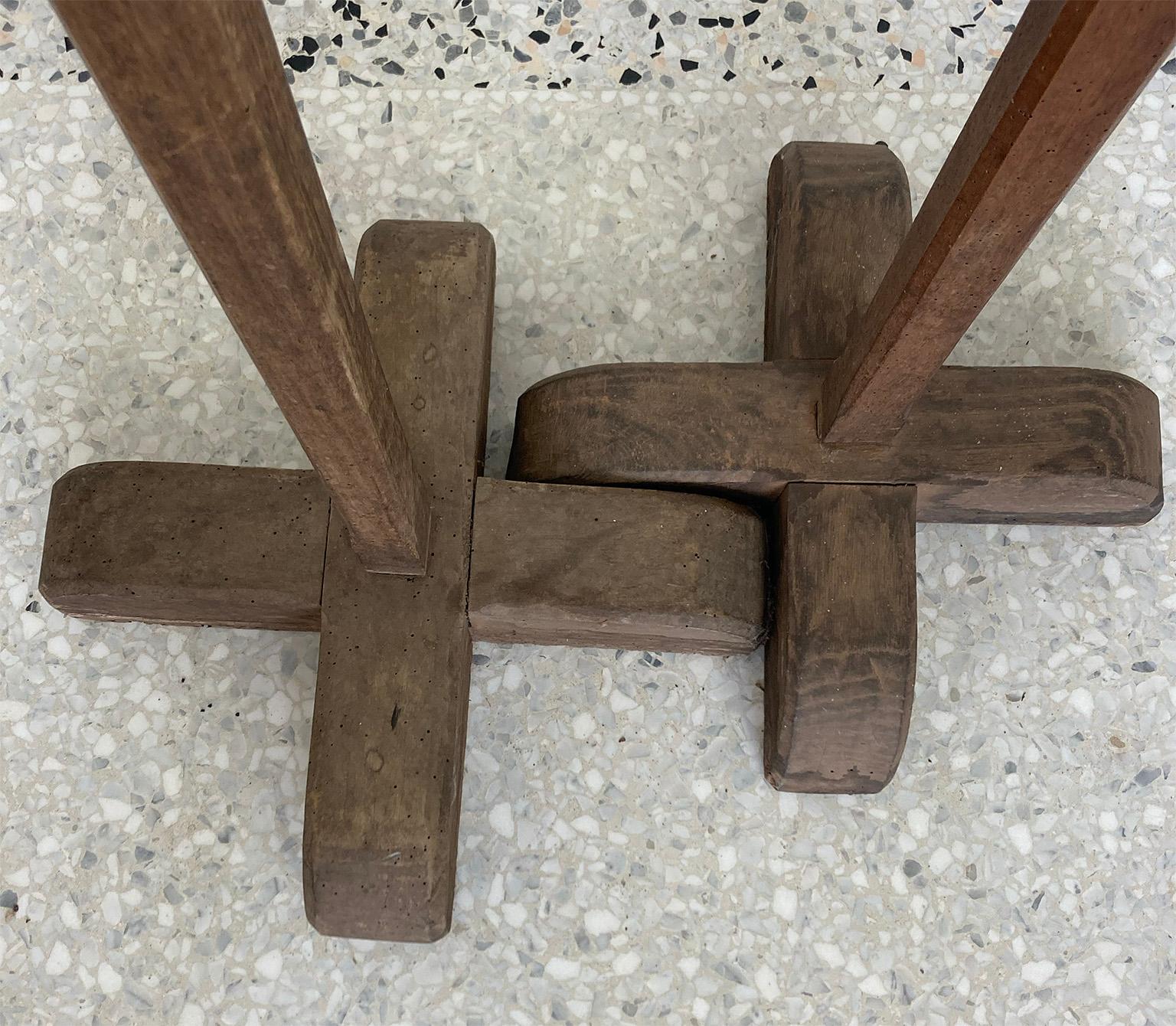 Mid Century Italian Couple of Monumental Wood Coat Racks, Milano, 1950s 1