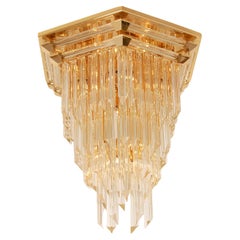 Mid Century Italienisch Kristall Kronleuchter Venedig Gold Venini Murano Glas