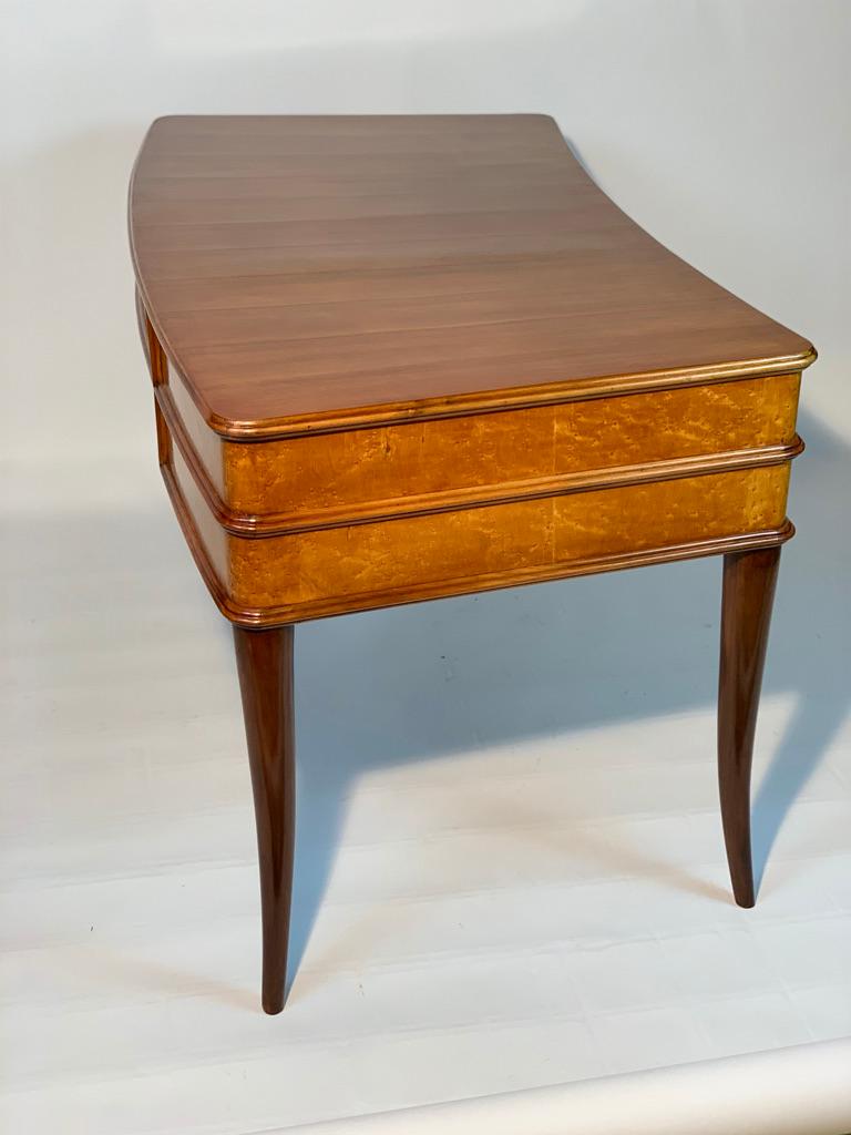 Mid Century Italian Curved Five Drawers Writing Desk 4