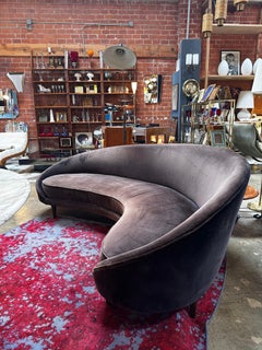 Mid Century Italian Curved Sofa In Style of Federico Munari 1960s
