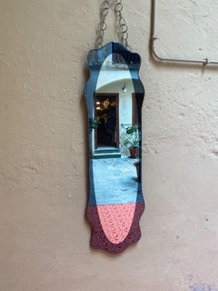 Midcentury Italian Curvy Cristal Arte Wall Mirror