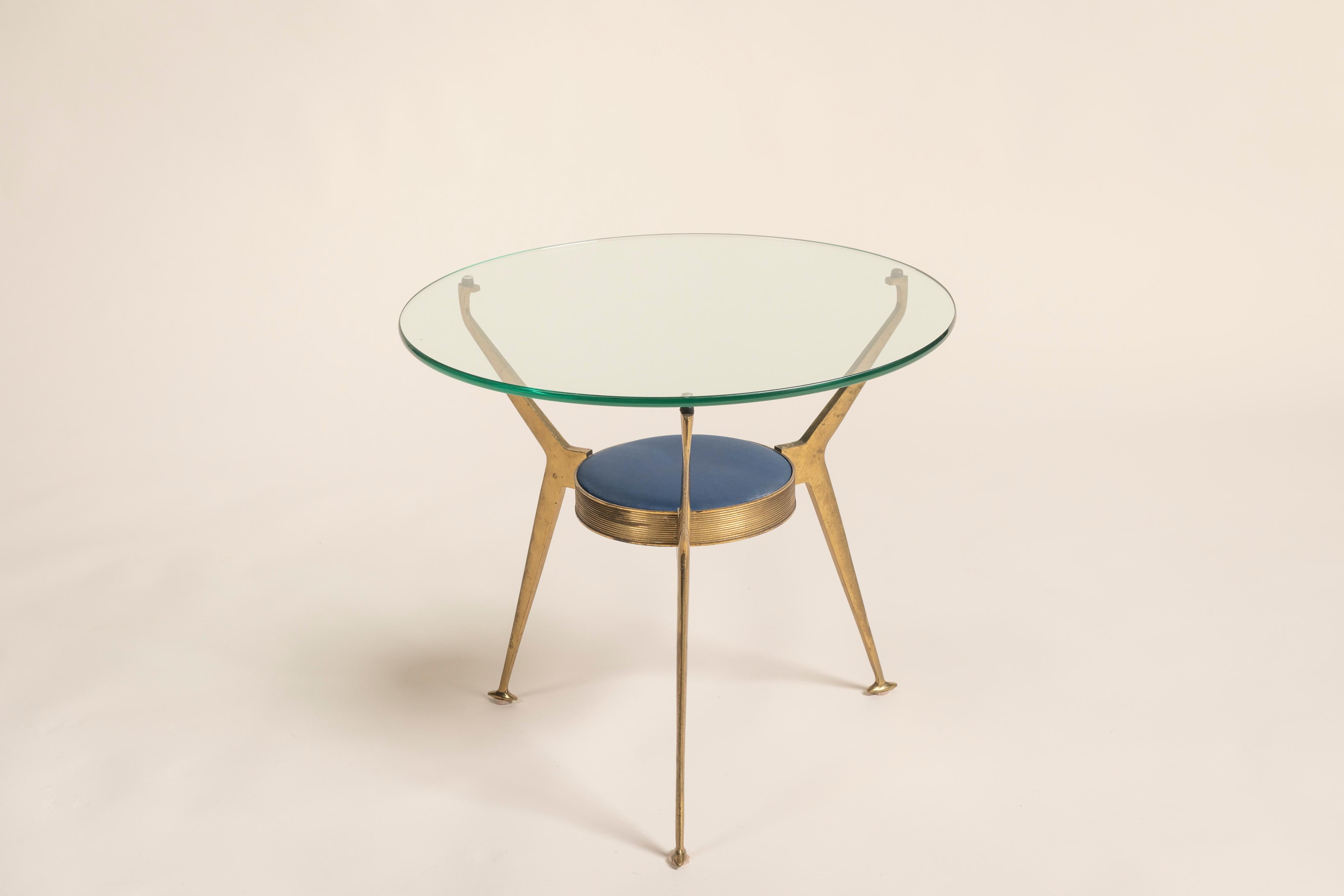 Modernist Italian coffee/cocktail table attributed to Cesare Lacca. Great size for smaller rooms, this table is very appealing to today's mid-century collectors. Laccsa's pieces often appear in current television and movie sets depicting the