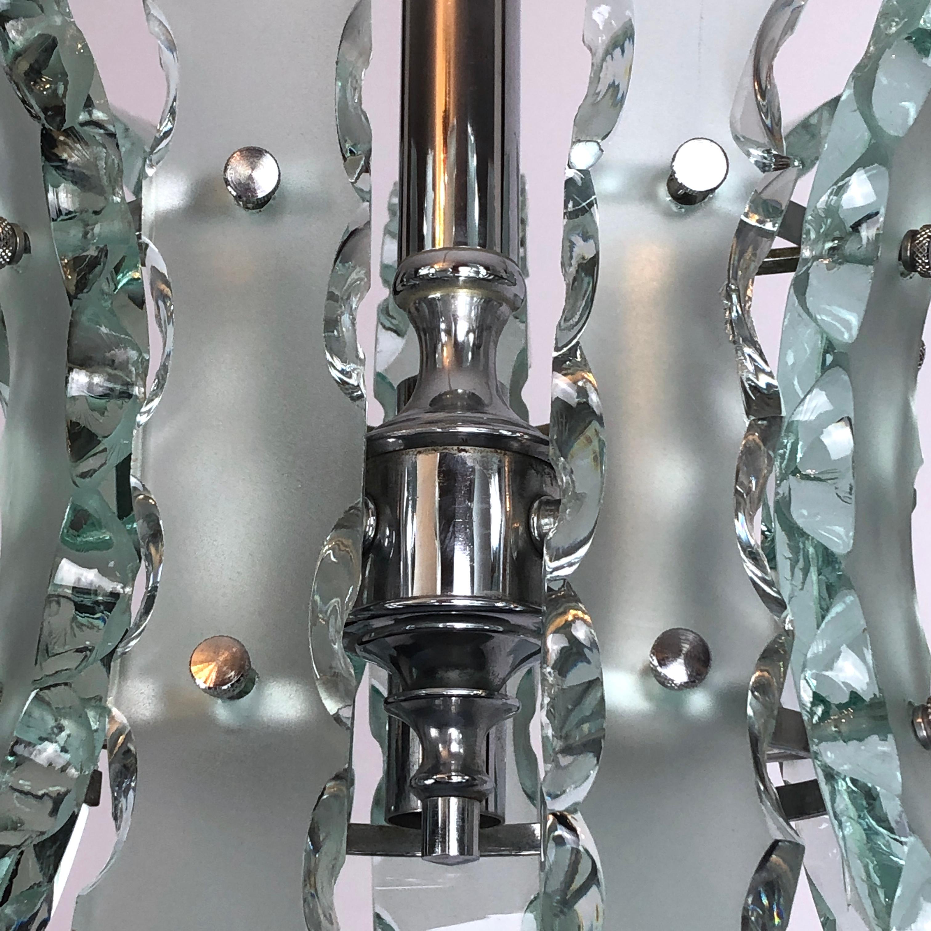 Mid-Century Italian Cut Glass Chandelier by Zero Quattro For Sale 8
