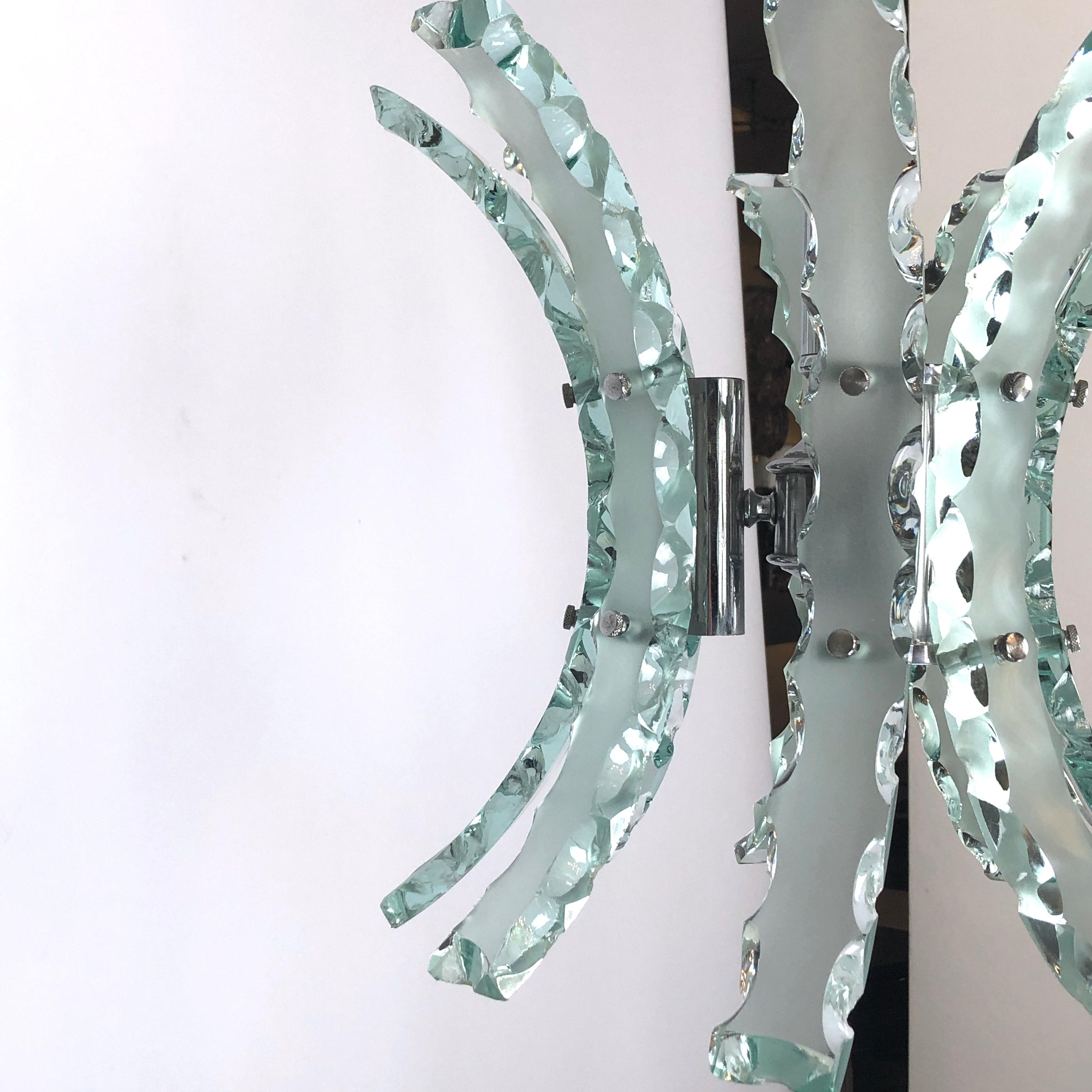 Mid-Century Italian Cut Glass Chandelier by Zero Quattro For Sale 10