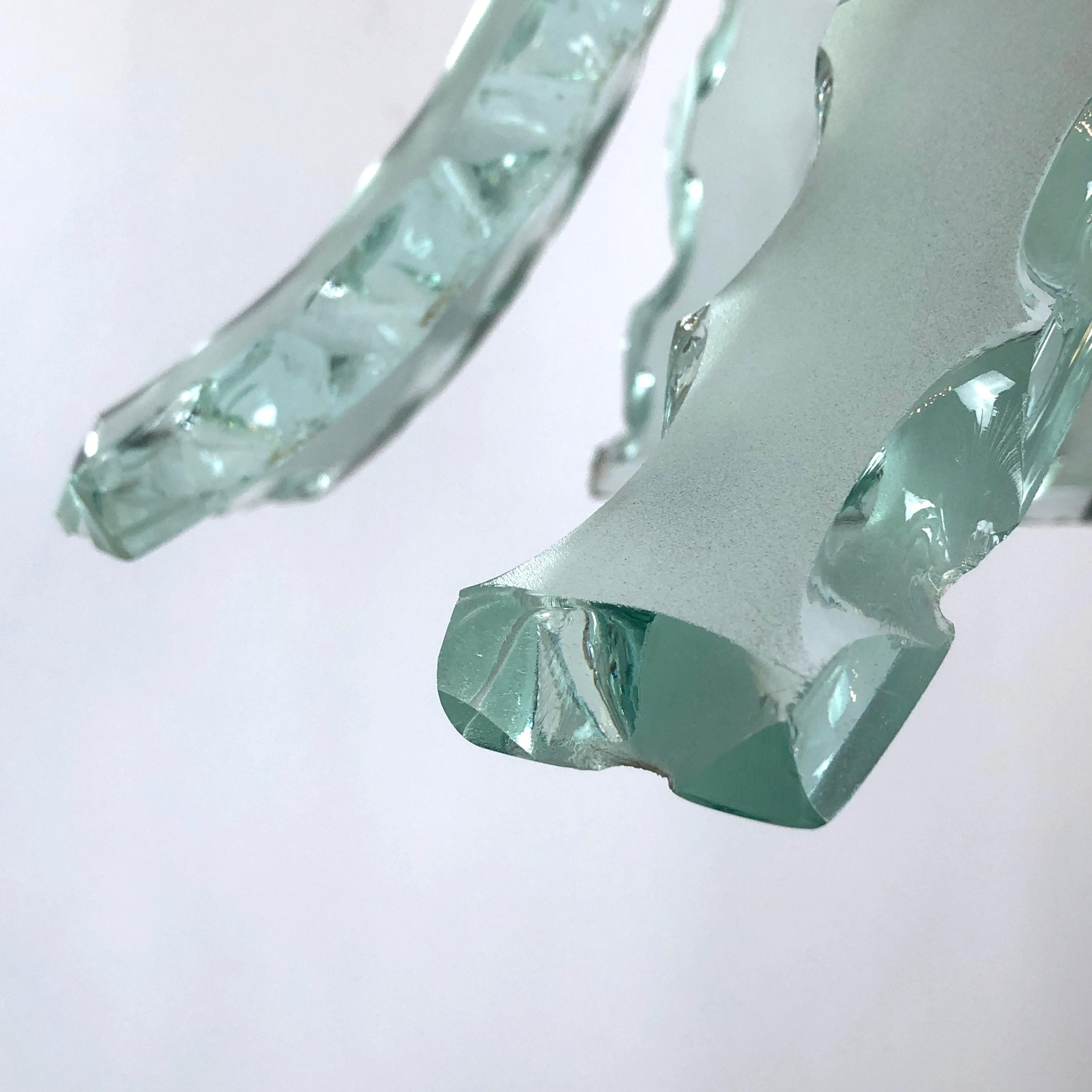 Mid-Century Italian Cut Glass Chandelier by Zero Quattro For Sale 11