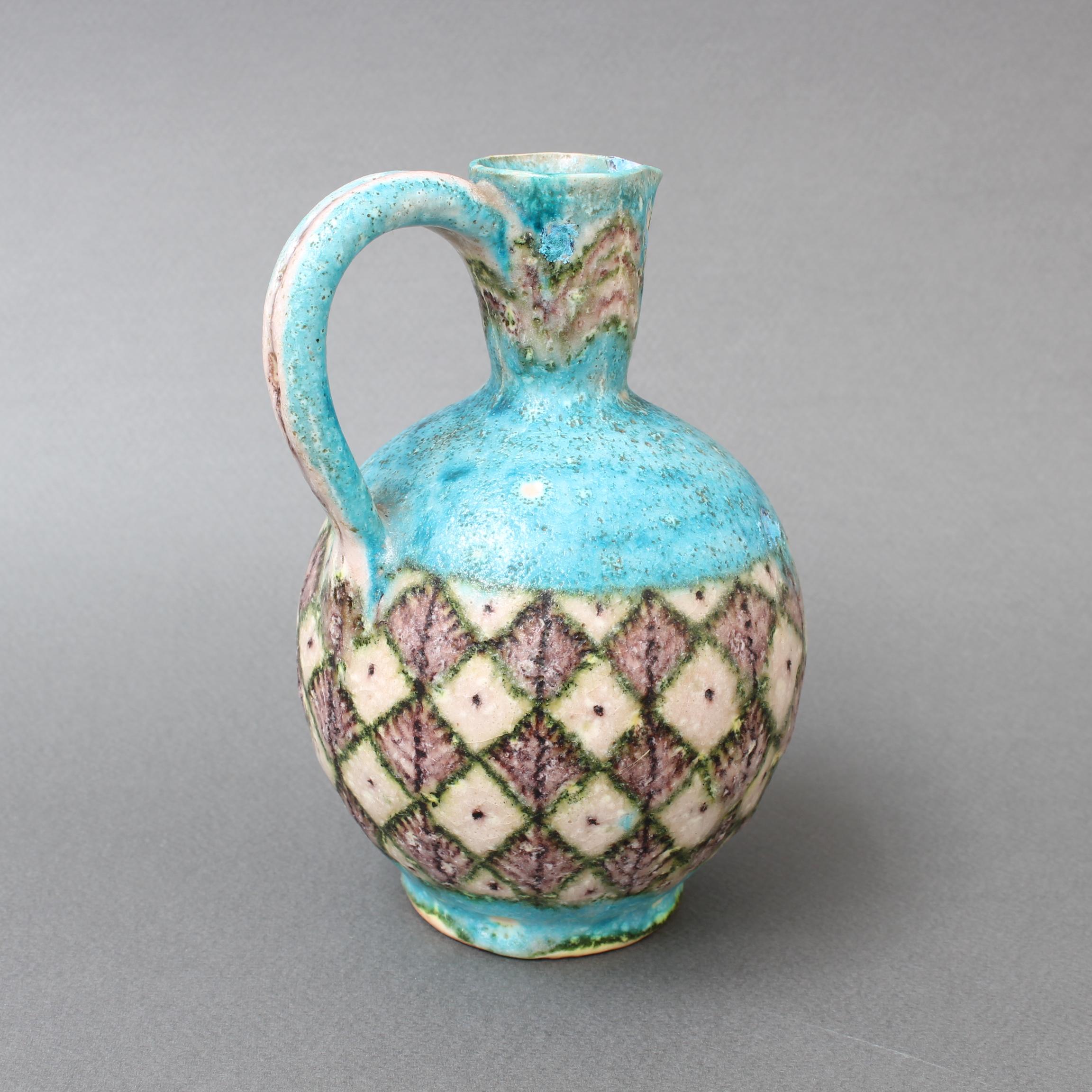 Midcentury Italian Decorative Ceramic Jug by Guido Gambone, circa 1950s In Fair Condition In London, GB