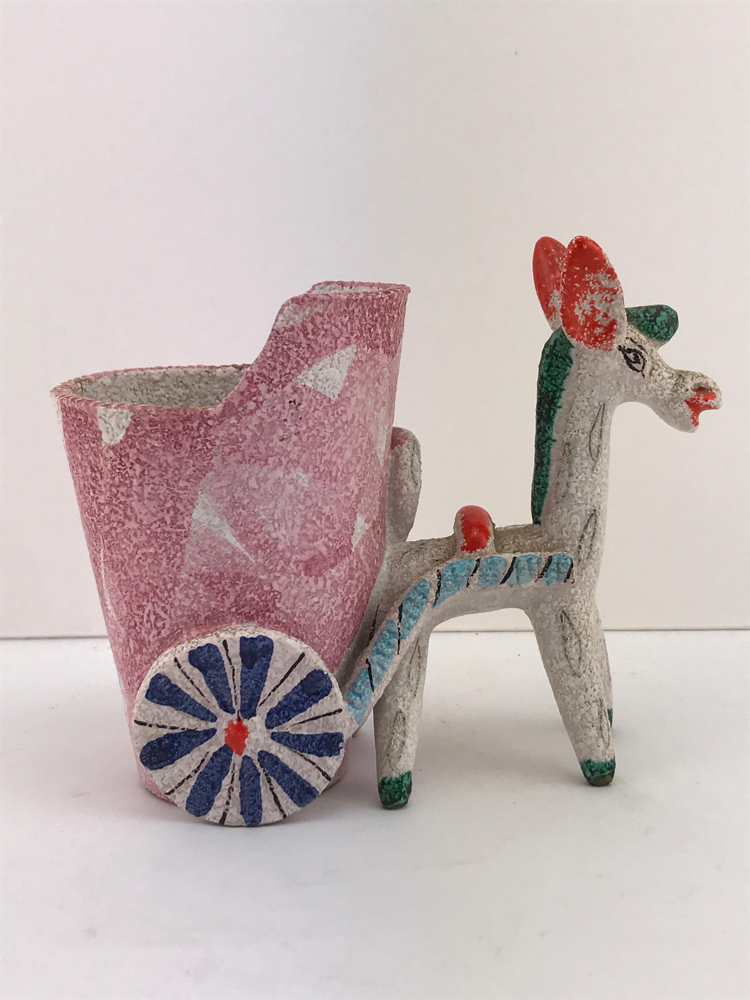 Midcentury Italian Deruta Donkey Ceramic, 1950s In Good Condition In Byron Bay, NSW