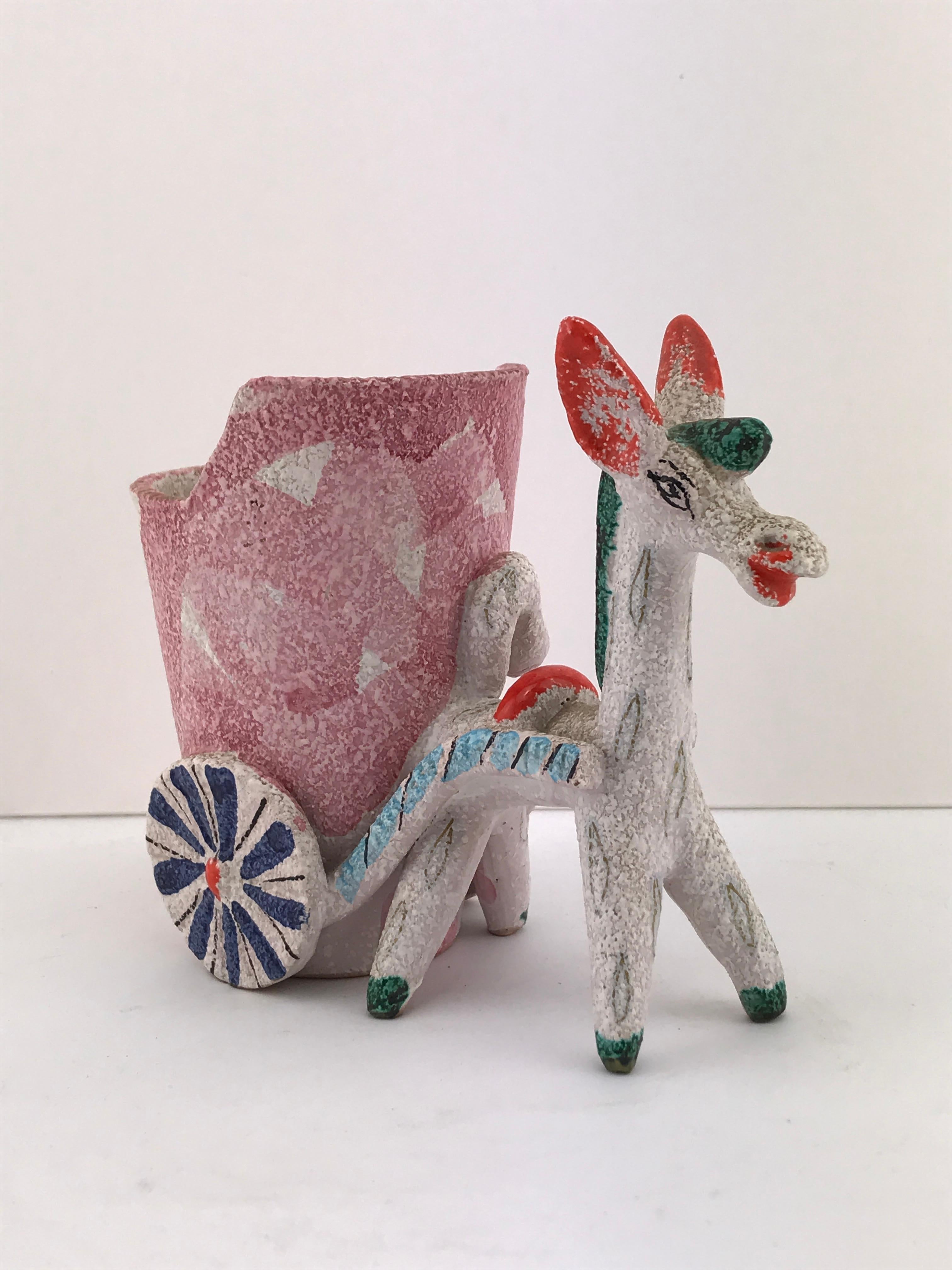 Midcentury Italian Deruta Donkey Ceramic, 1950s 1