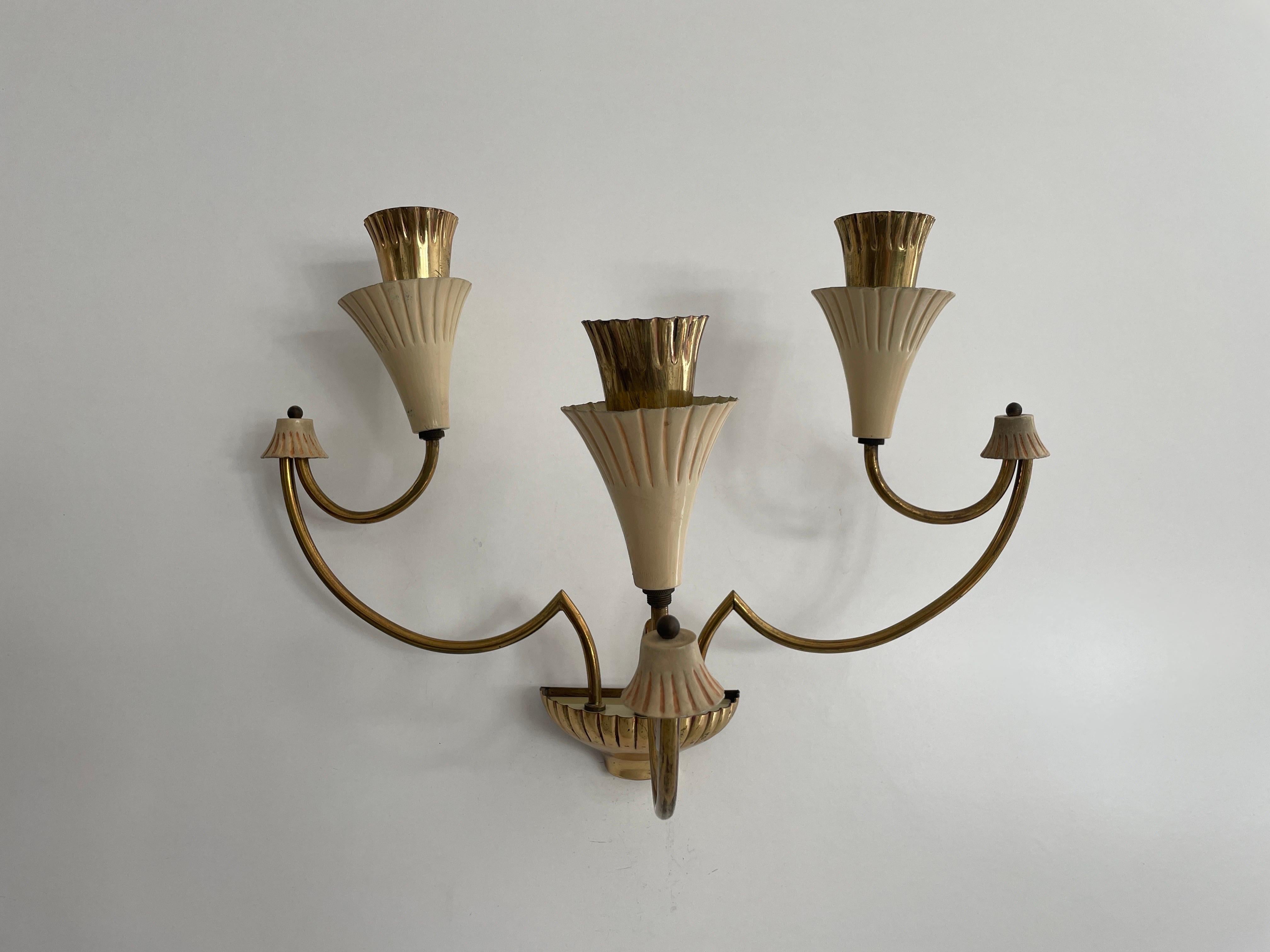 Lámpara Sputnik de 3 brazos de diseño italiano de mediados de siglo, años 50, Italia en venta 5