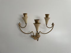 Italienisches Design der Jahrhundertmitte, 3-armiger Sputnik-Leuchter, 1950er Jahre, Italien
