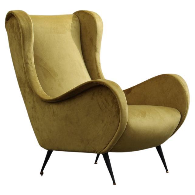 Fauteuil de design italien du milieu du siècle dernier vert de style Zanuso  sur 1stDibs | fauteuil design italien