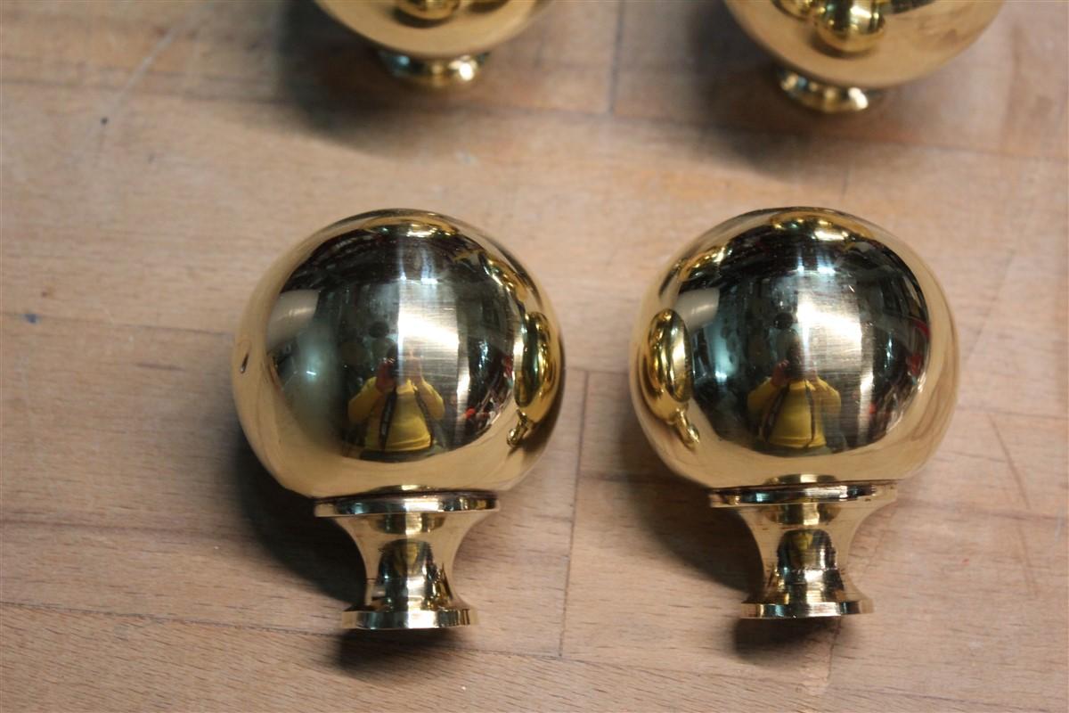 Mid-Century Modern Midcentury Italian Design Ball Handles in Gold Brass, 1950 For Sale