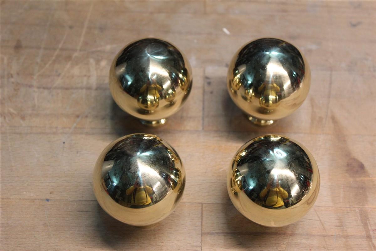 Mid-20th Century Midcentury Italian Design Ball Handles in Gold Brass, 1950 For Sale