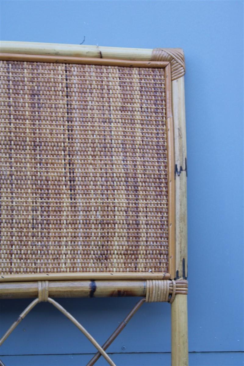 Mid-century Italian design bamboo bed for single mattress, 1950s.
