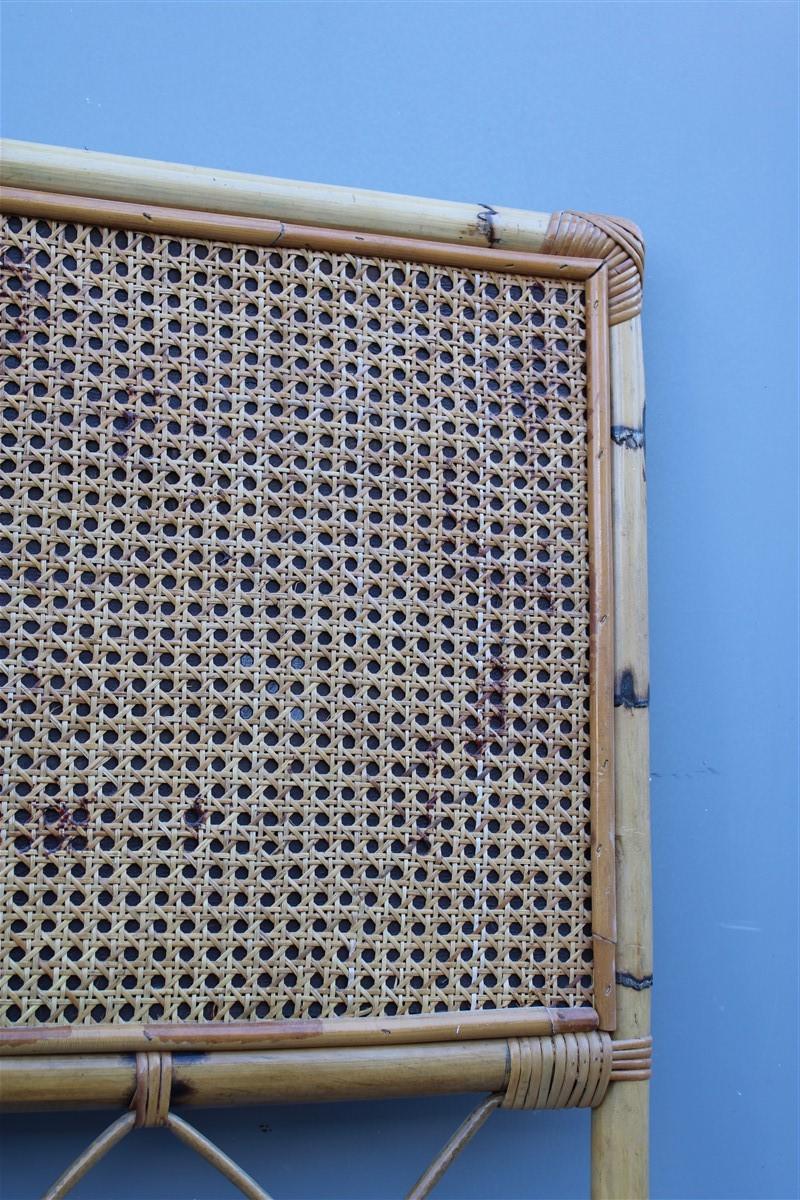 Mid-Century Italian Design Bamboo Bed for Single Mattress, 1950s In Good Condition For Sale In Palermo, Sicily