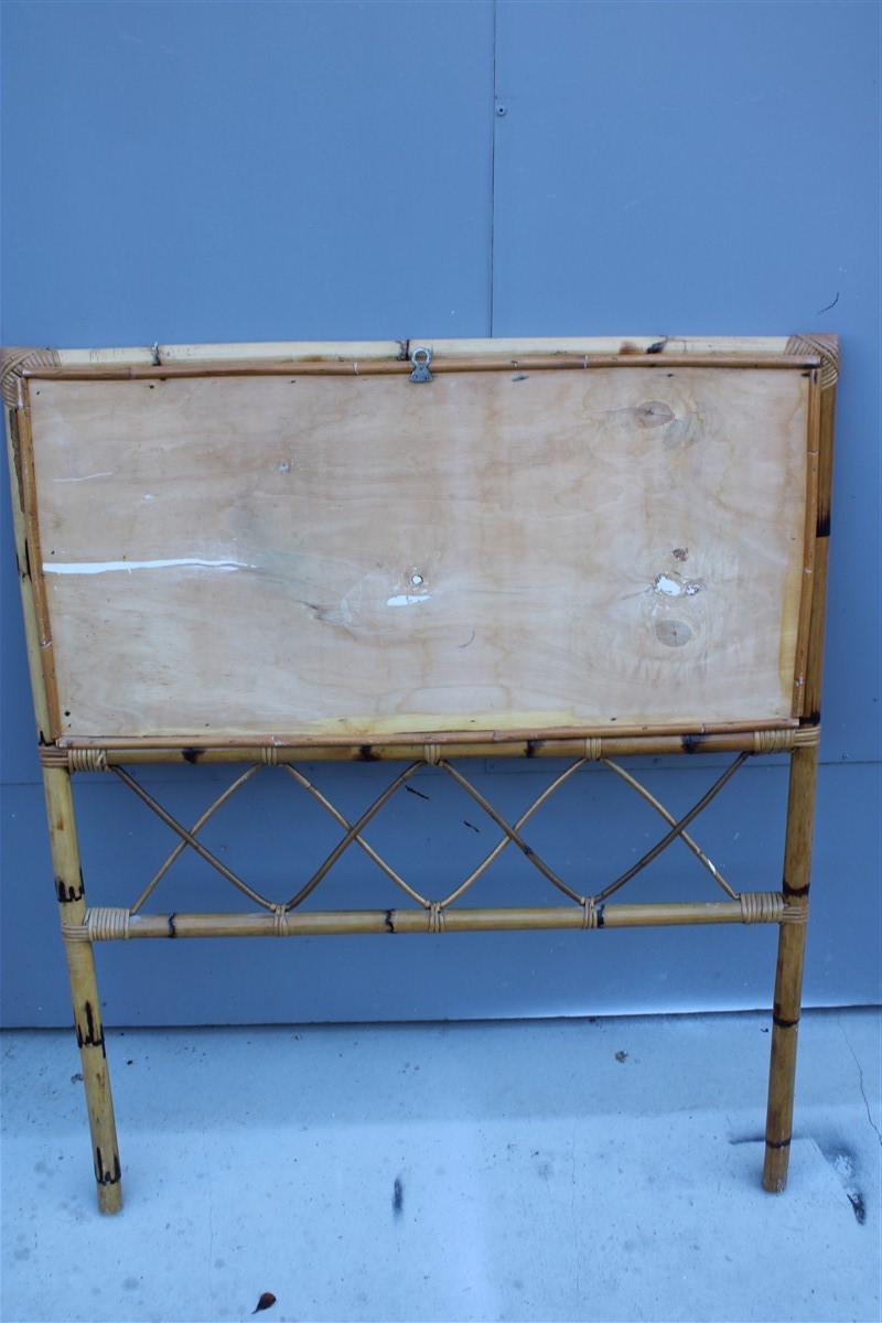 Mid-20th Century Mid-Century Italian Design Bamboo Bed for Single Mattress, 1950s For Sale