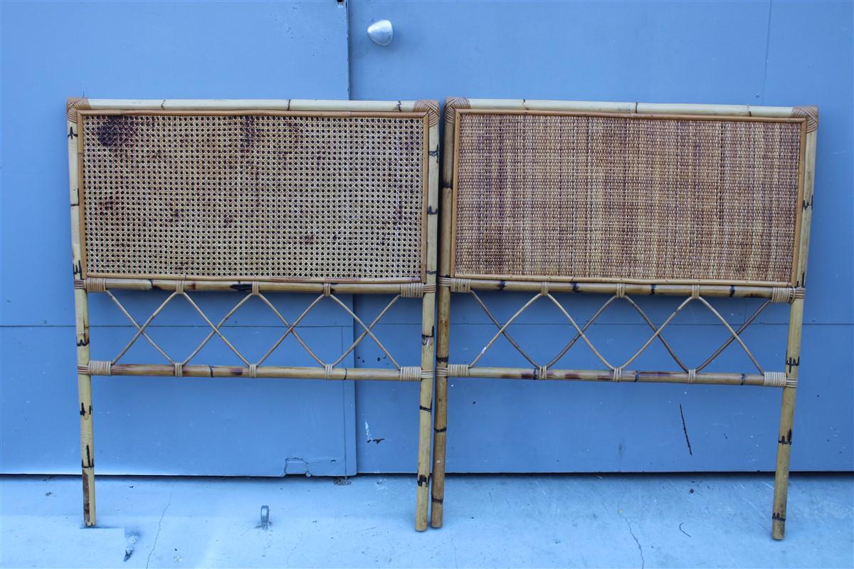 Mid-Century Italian Design Bamboo Bed for Single Mattress, 1950s For Sale 2