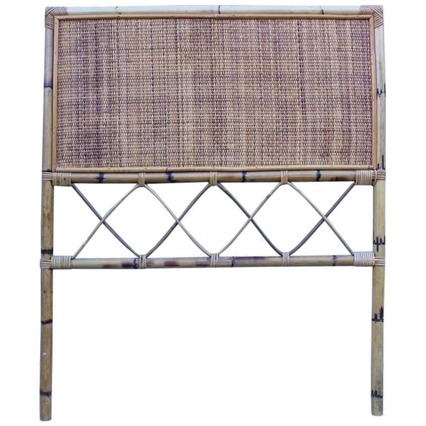 Mid-Century Italian Design Bamboo Bed for Single Mattress, 1950s