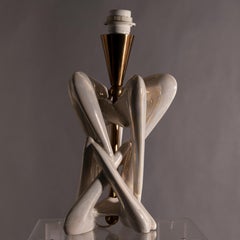Lampada da tavolo in ceramica italiana in stile Mid-Century Modern, design del 1955, autentica