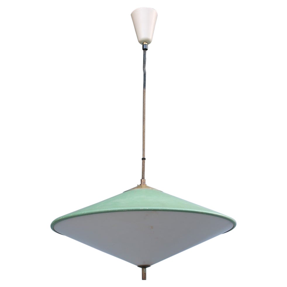 Chandelier du milieu du siècle en métal Greene & Greene Greene