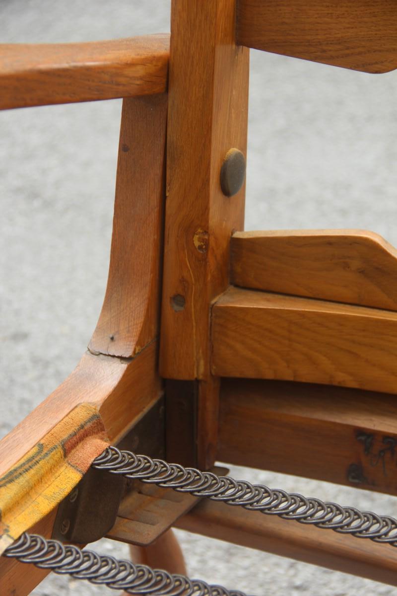 Fauteuil inclinable en châtaignier de conception italienne du milieu du siècle dernier en forme de Paolo Buffa, années 1950 en vente 9