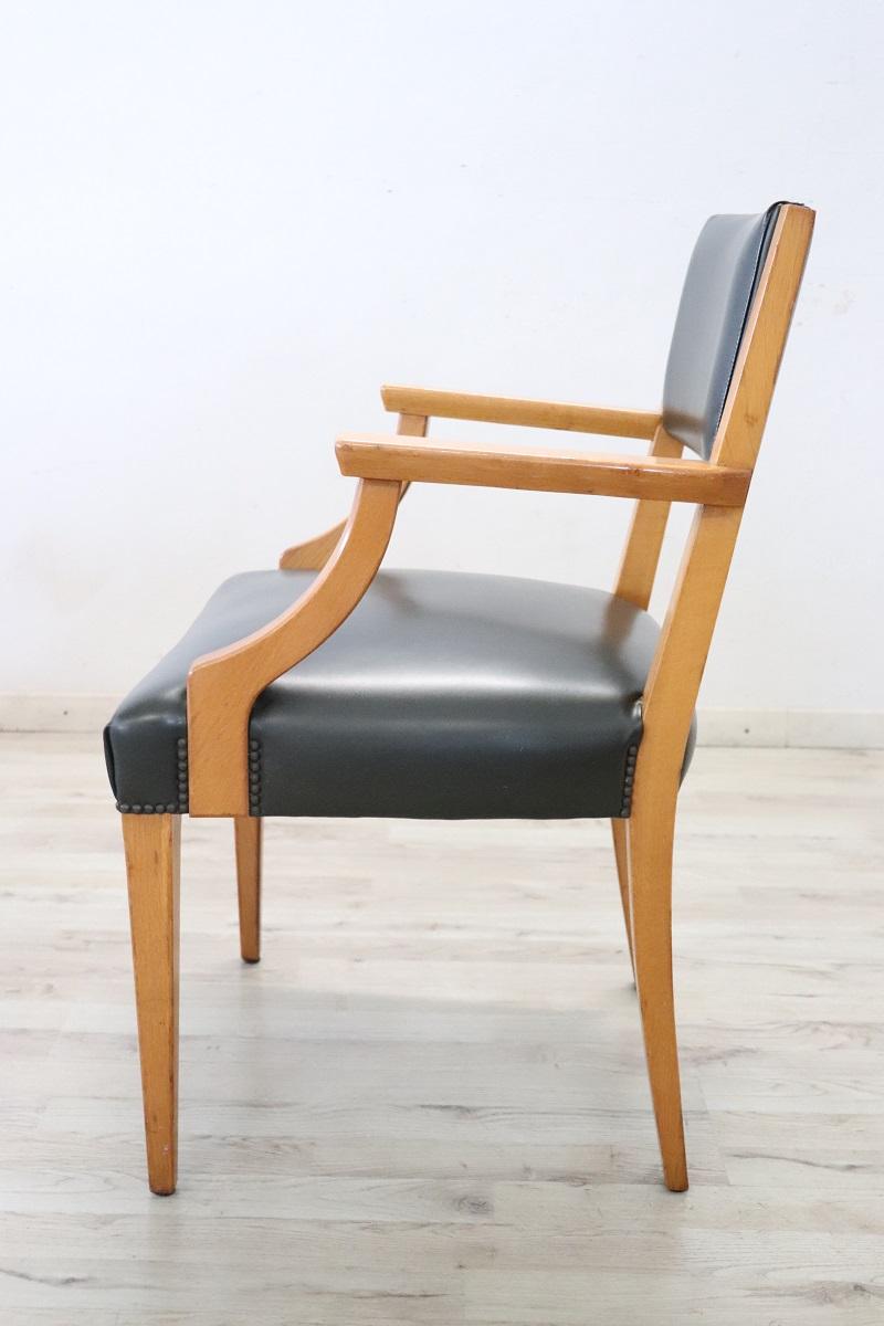 Sillón de escritorio italiano de mediados de siglo Italiano en venta