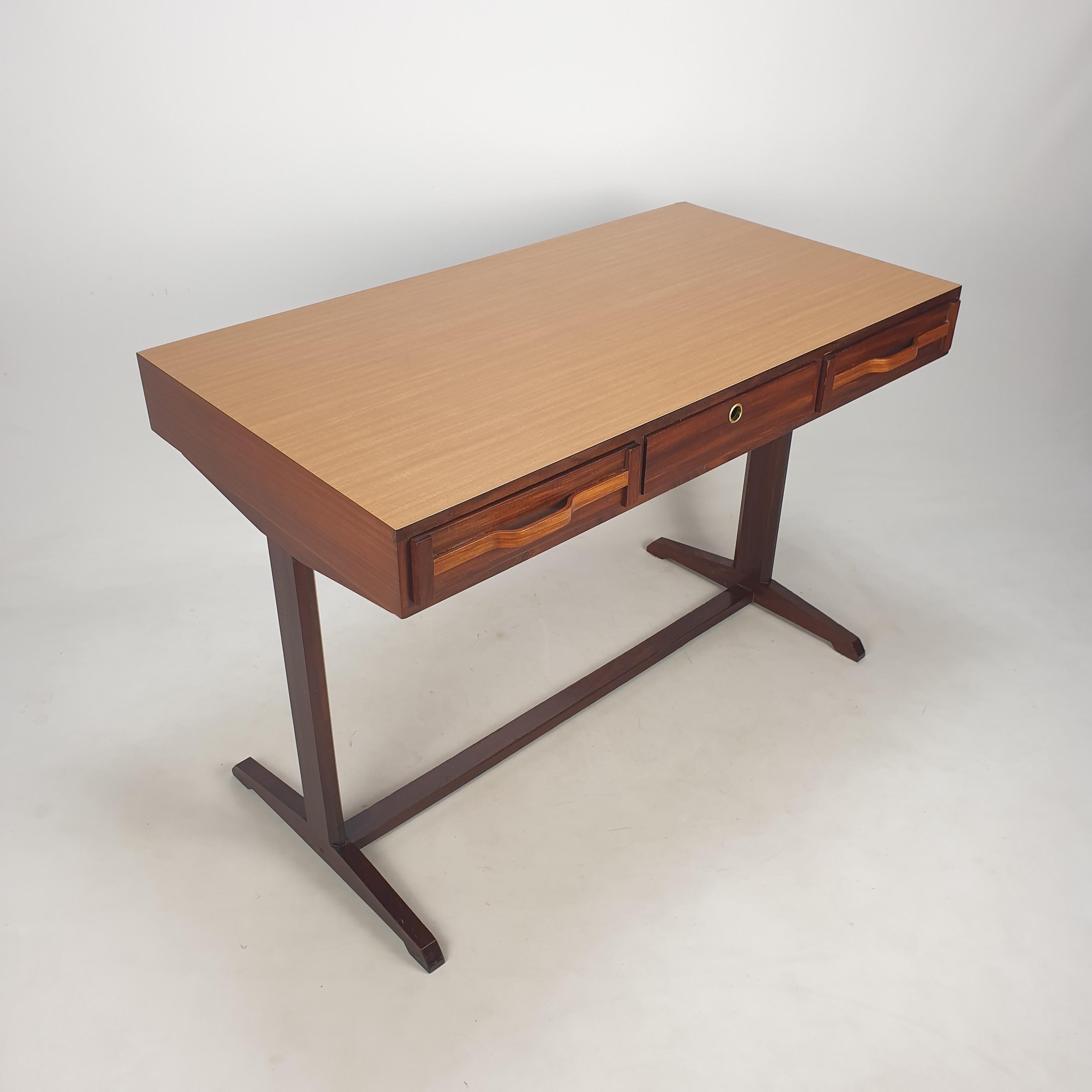 Wood Mid-Century Italian Desk by Gianfranco Frattini, 1950s For Sale