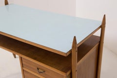 Mid-Century Italian Desk in Wood and Laminate