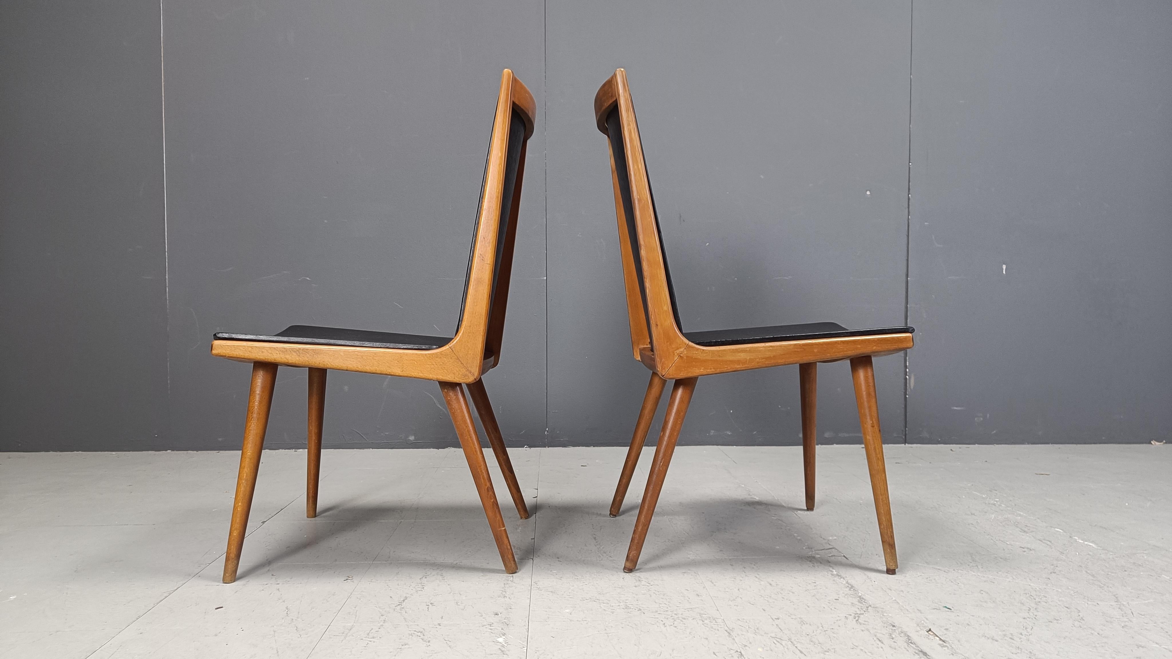 Mid century italian dining chairs, 1950s For Sale 3