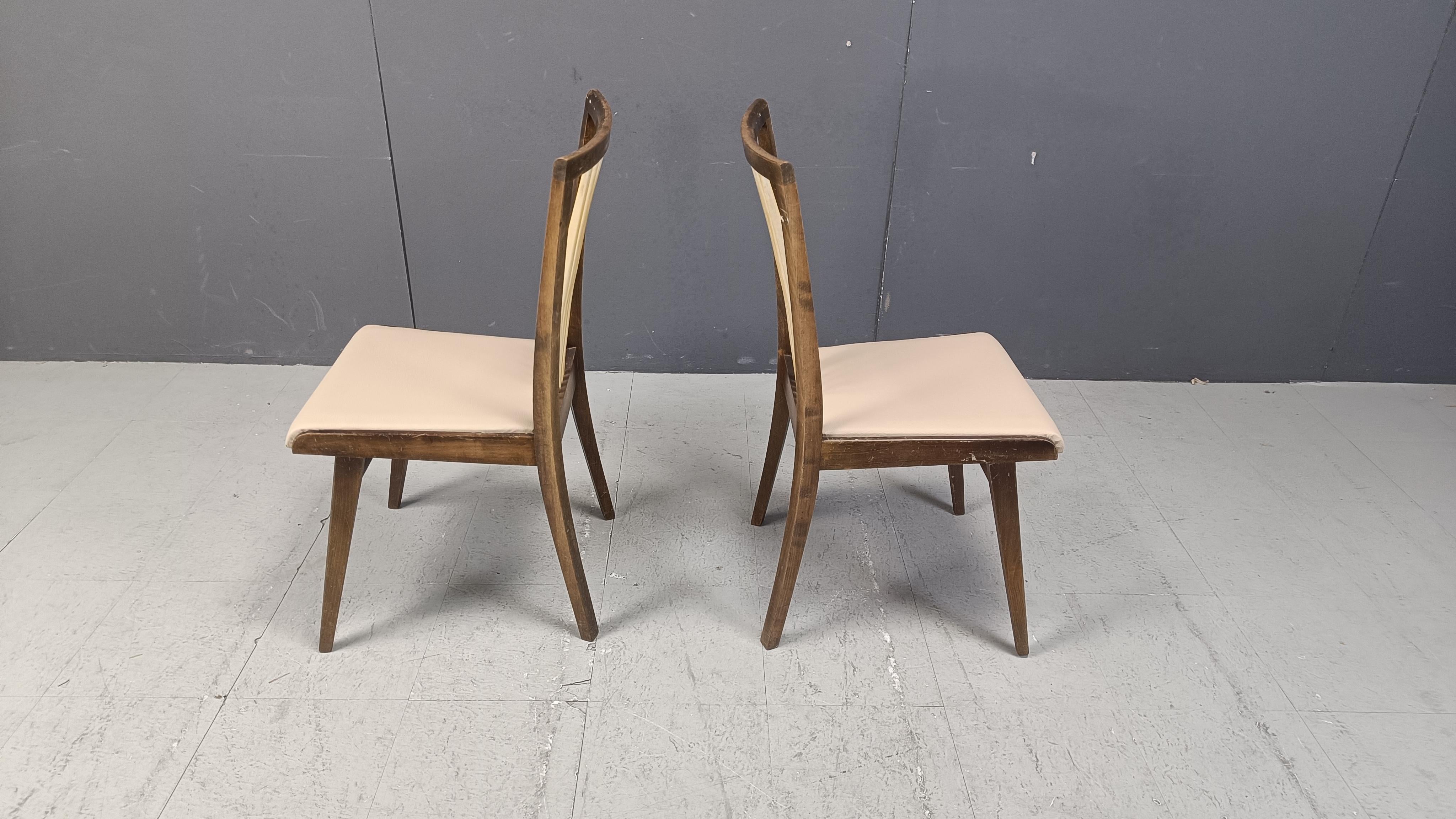 Mid century italian dining chairs, 1950s For Sale 3