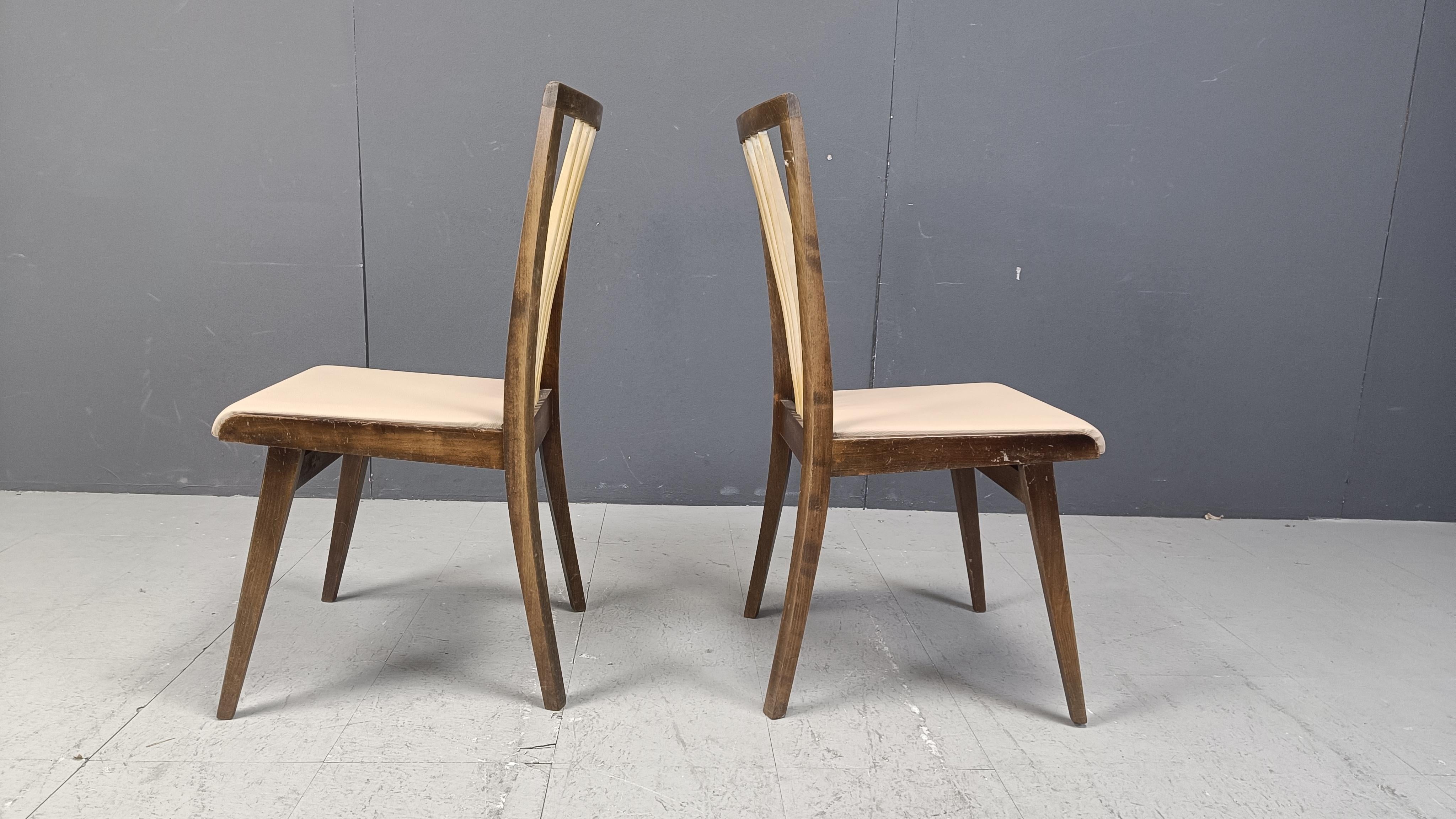 Mid century italian dining chairs, 1950s For Sale 4
