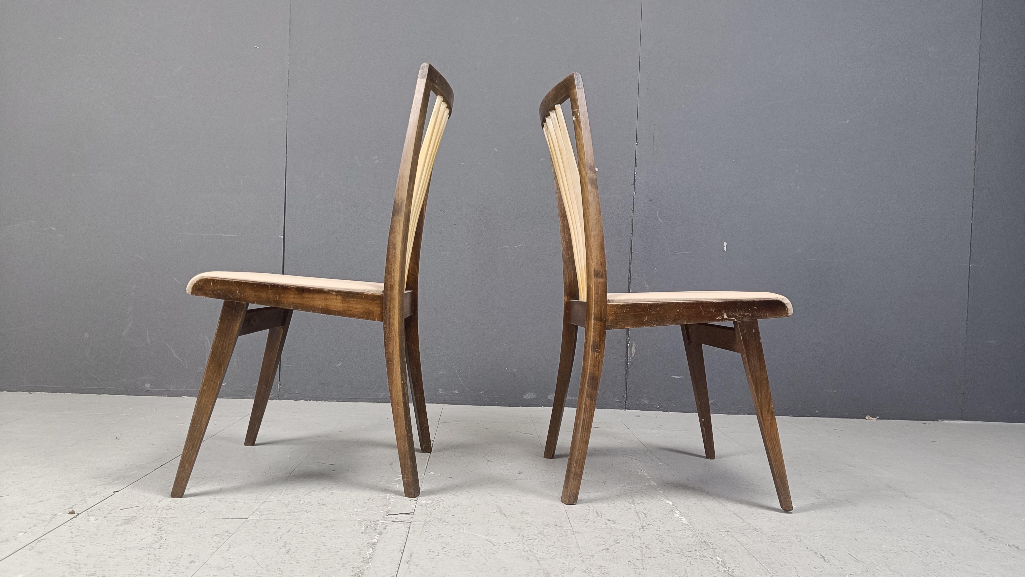 Mid century italian dining chairs, 1950s For Sale 5