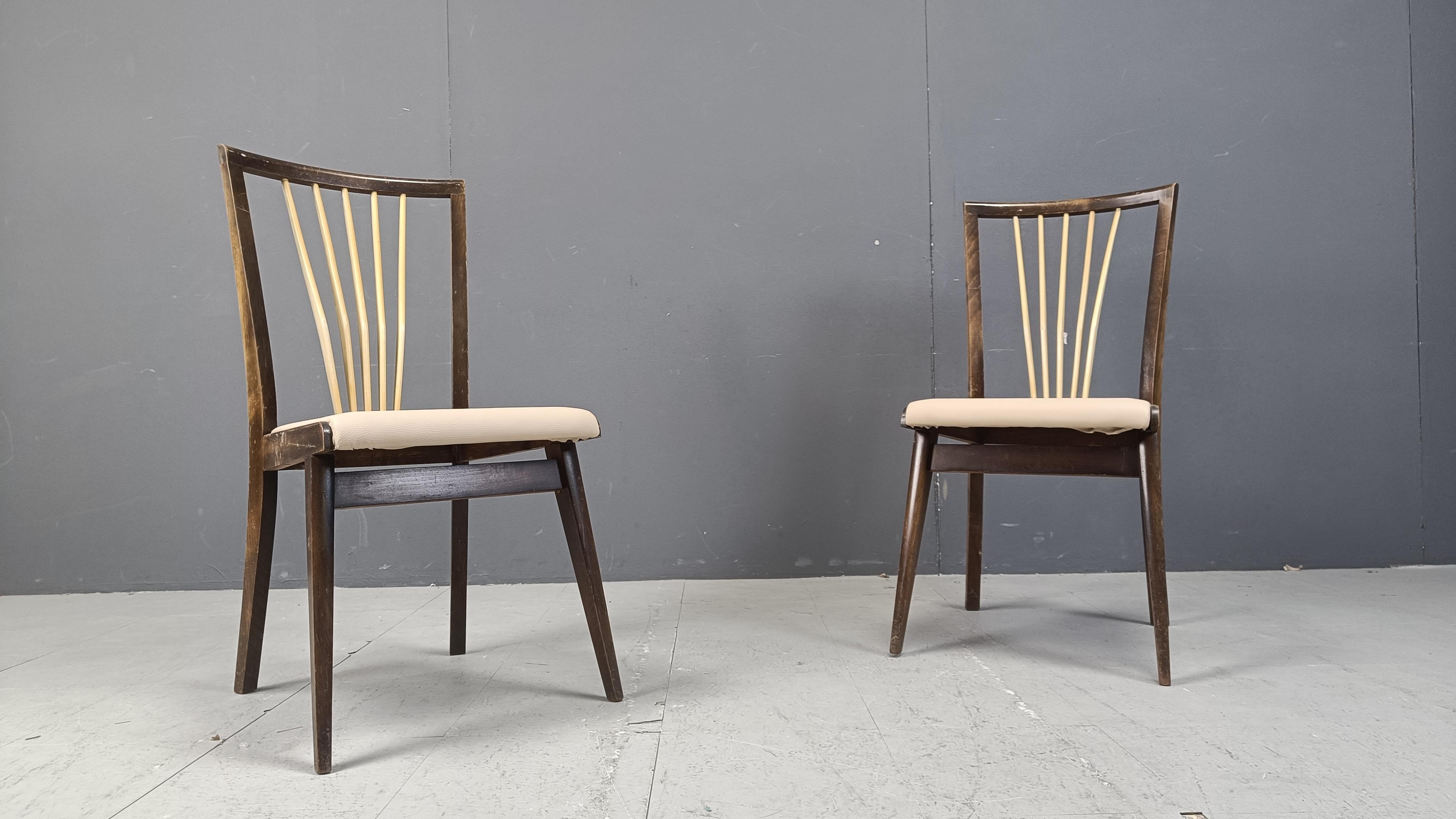Mid century italian dining chairs, 1950s For Sale 6