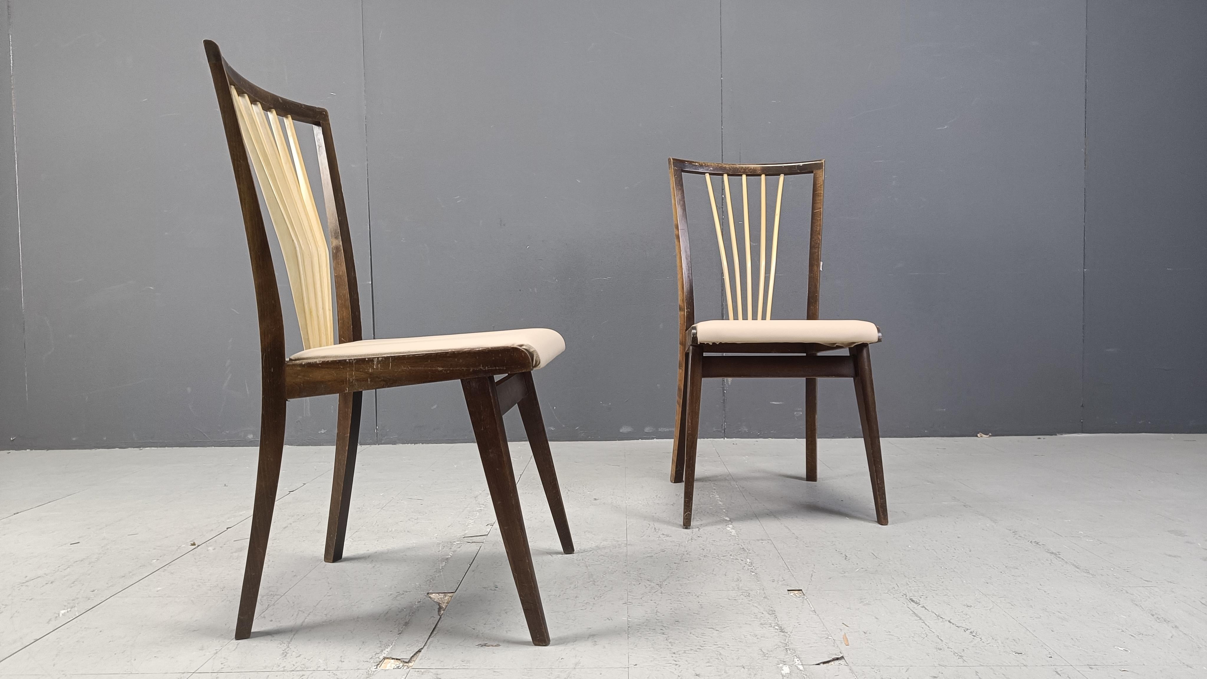 Mid century italian dining chairs, 1950s For Sale 7