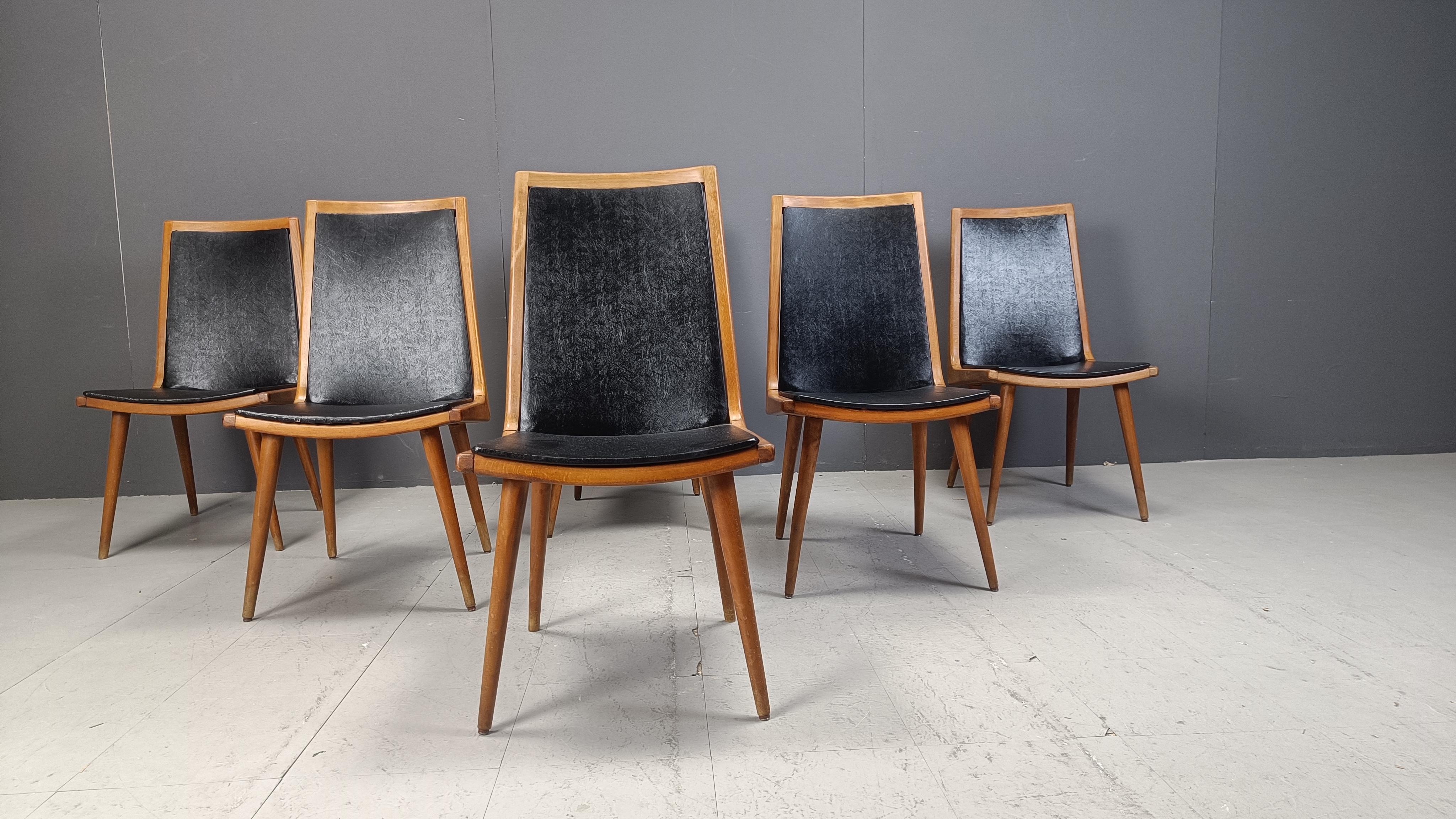 Italian Mid century italian dining chairs, 1950s For Sale