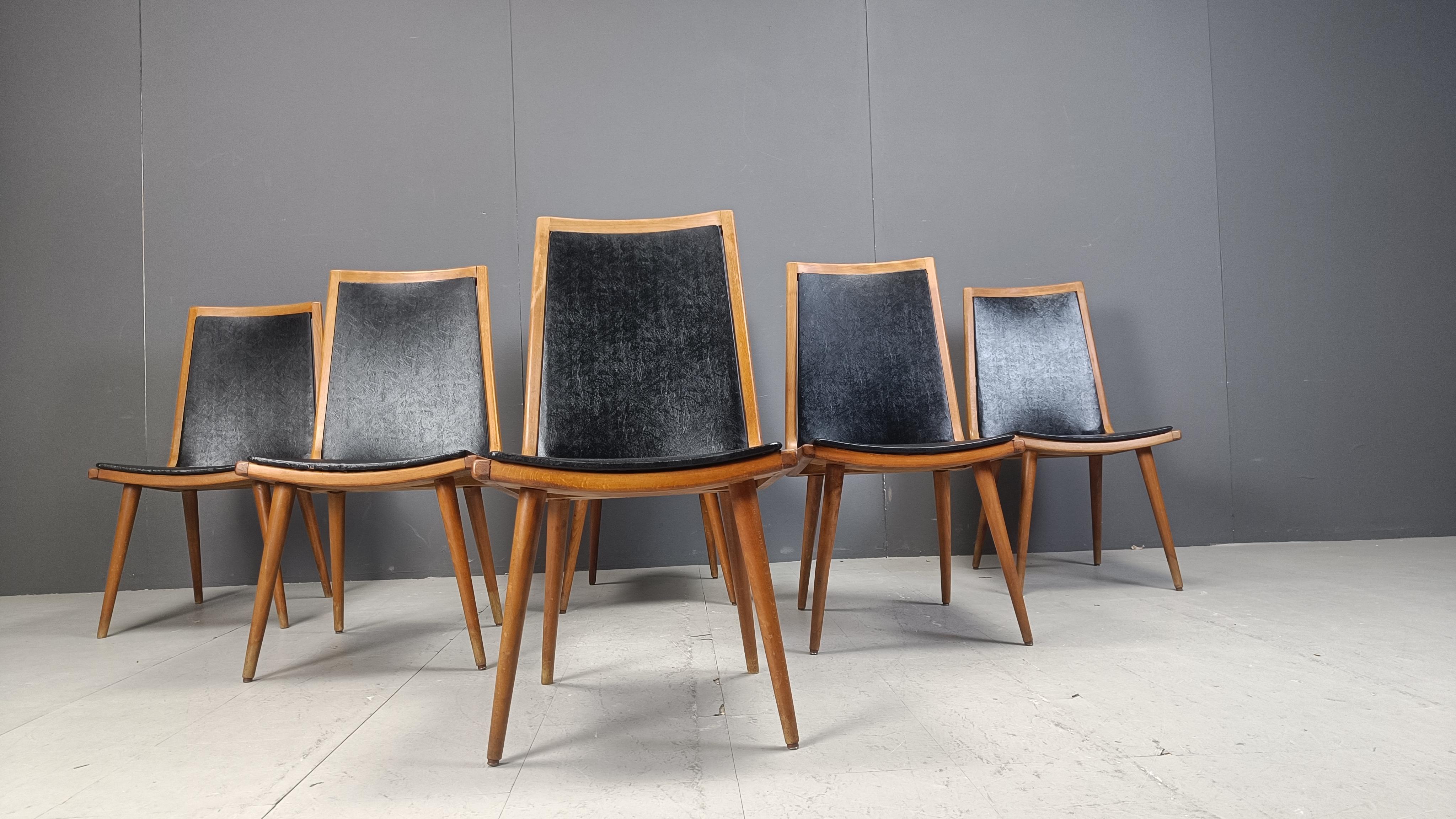Mid century italian dining chairs, 1950s In Good Condition For Sale In Leuven, Vlaams Gewest