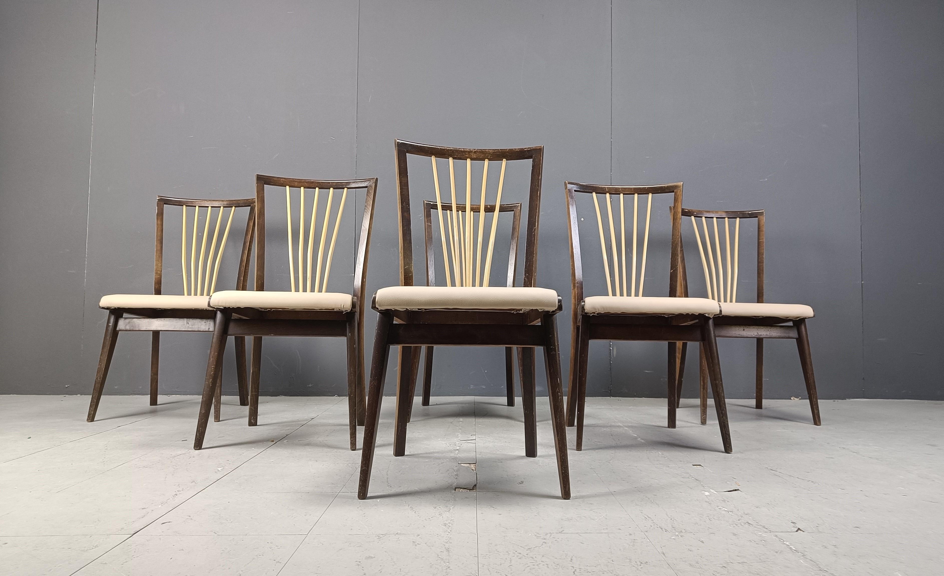 Mid-20th Century Mid century italian dining chairs, 1950s For Sale